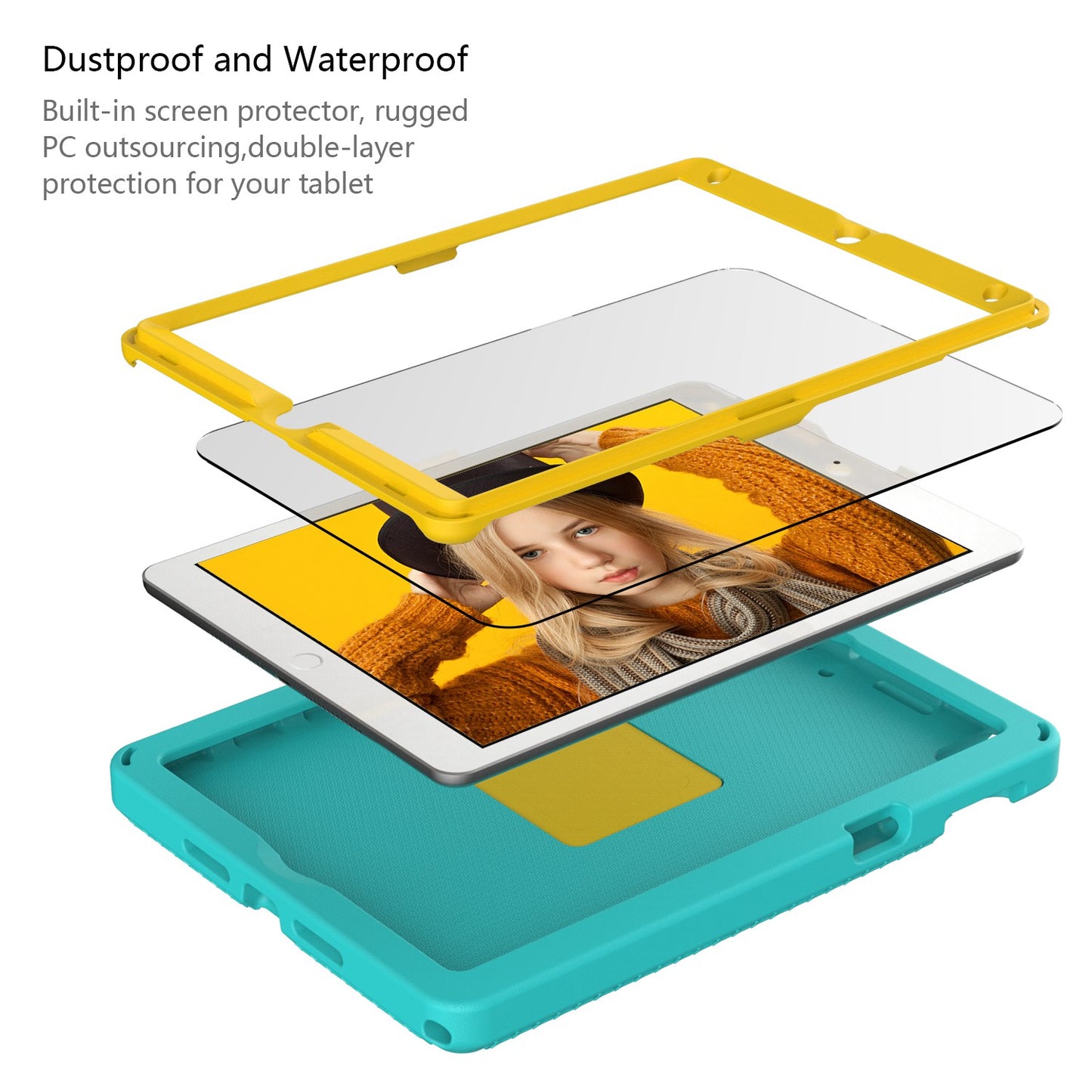 For iPad 10.2 (2019) / (2021) / (2020) / Air 10.5 inch (2019) Anti-scratch EVA Case with Shoulder Strap / Waterproof Screen Protector Shockproof Cover Portable Tablet Case