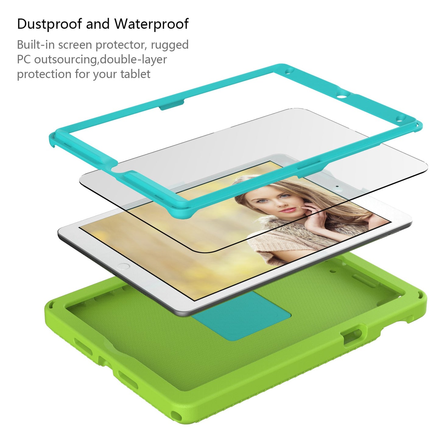 For iPad 10.2 (2019) / (2021) / (2020) / Air 10.5 inch (2019) Anti-scratch EVA Case with Shoulder Strap / Waterproof Screen Protector Shockproof Cover Portable Tablet Case