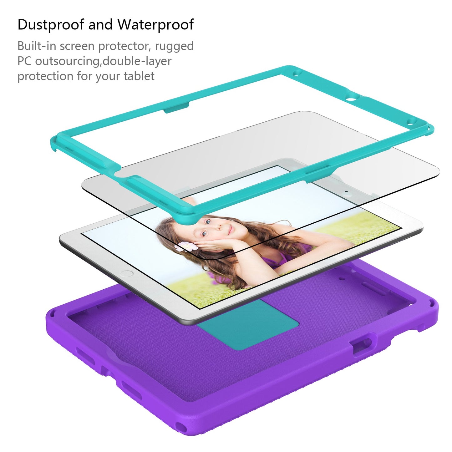 For iPad 10.2 (2019) / (2021) / (2020) / Air 10.5 inch (2019) Anti-scratch EVA Case with Shoulder Strap / Waterproof Screen Protector Shockproof Cover Portable Tablet Case