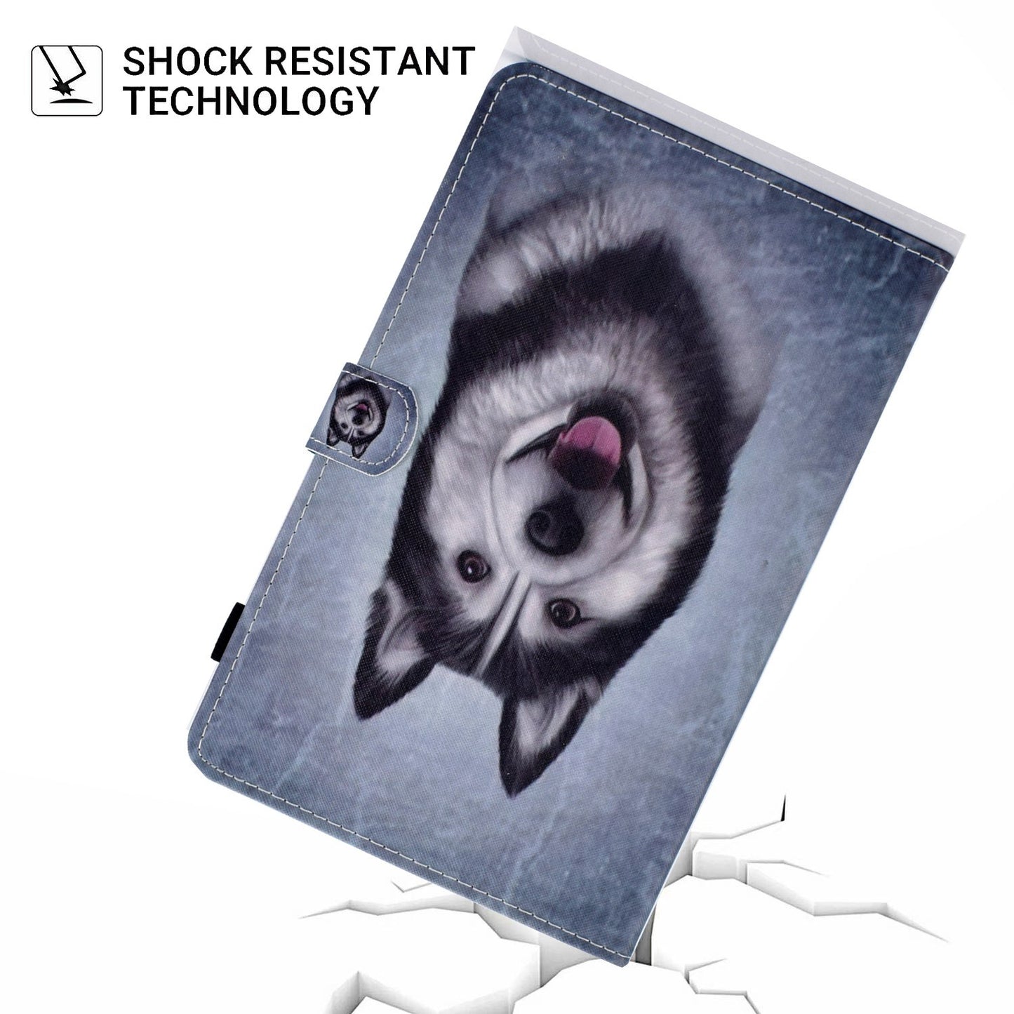 Anti-scratch Tablet Case for Amazon Kindle Paperwhite 5 (2021), Adjustable Stand Stitching Pattern Printing PU Leather Card Holder Protective Tablet Cover