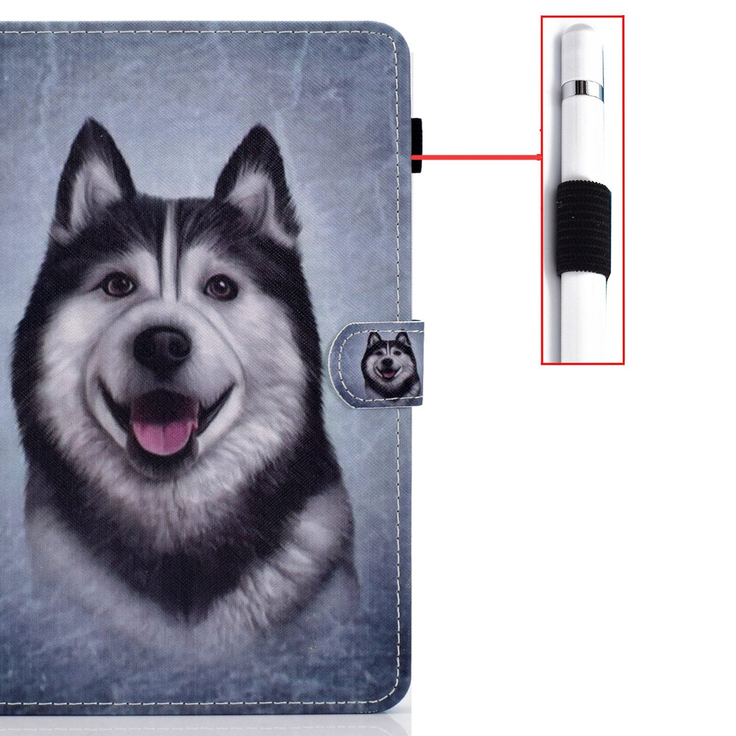 Anti-scratch Tablet Case for Amazon Kindle Paperwhite 5 (2021), Adjustable Stand Stitching Pattern Printing PU Leather Card Holder Protective Tablet Cover