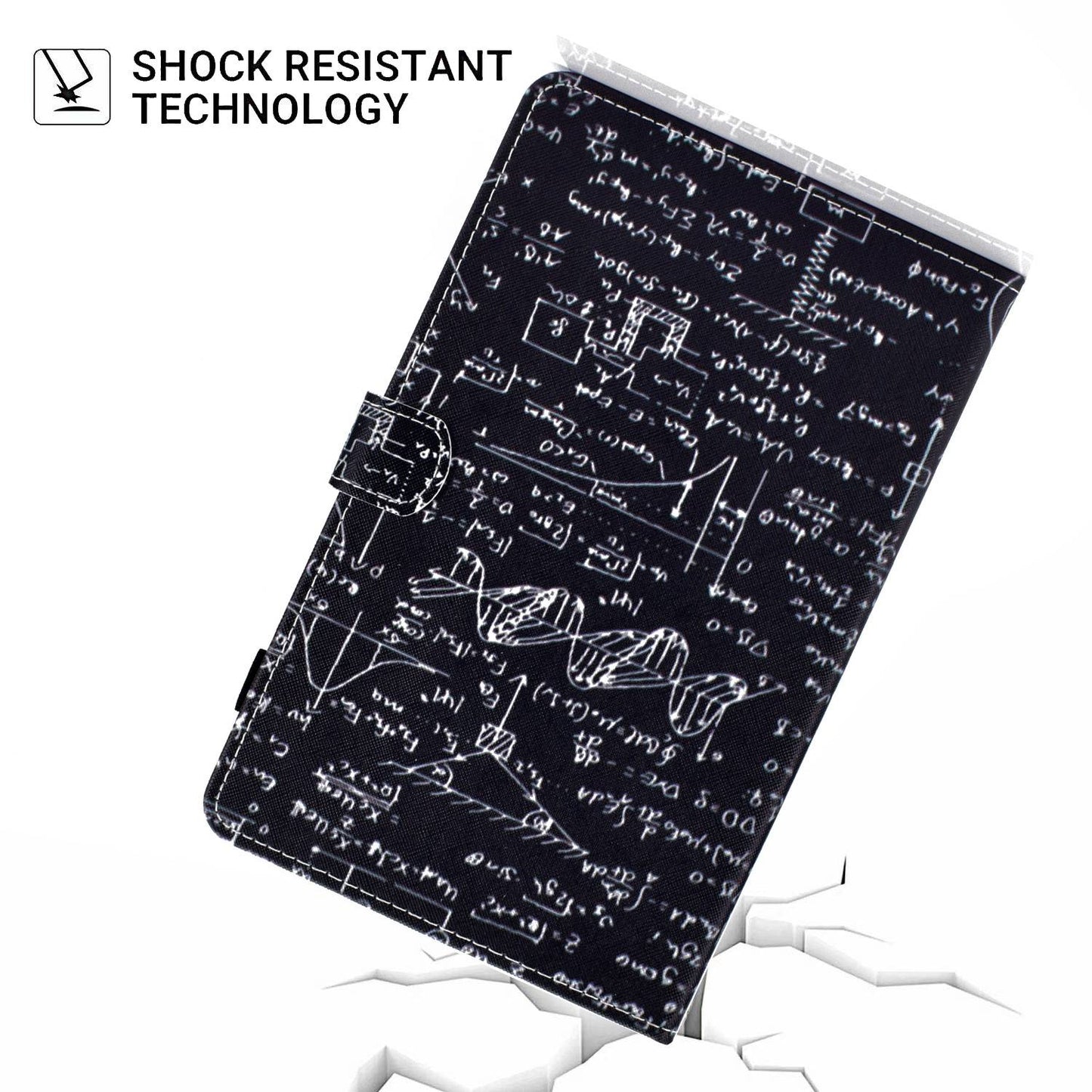 Anti-scratch Tablet Case for Amazon Kindle Paperwhite 5 (2021), Adjustable Stand Stitching Pattern Printing PU Leather Card Holder Protective Tablet Cover