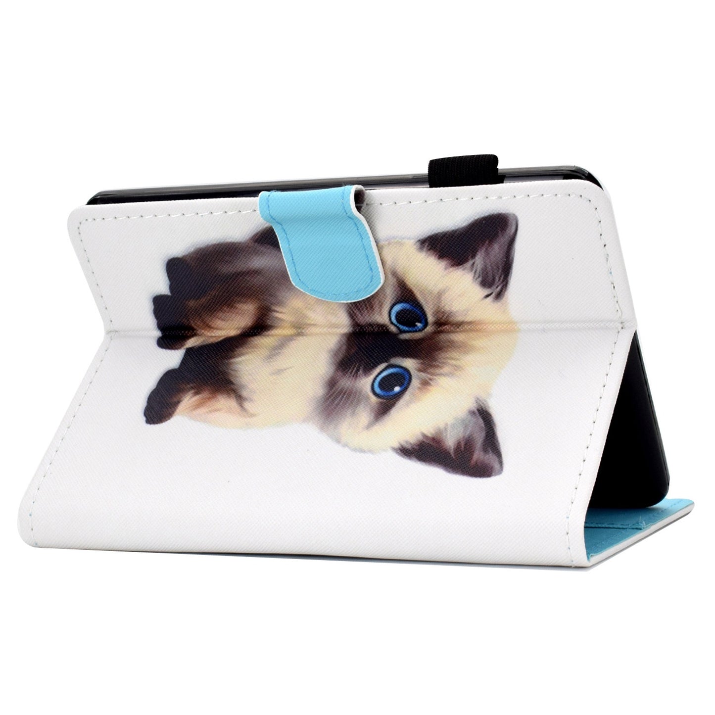 Anti-scratch Tablet Case for Amazon Kindle Paperwhite 5 (2021), Adjustable Stand Stitching Pattern Printing PU Leather Card Holder Protective Tablet Cover