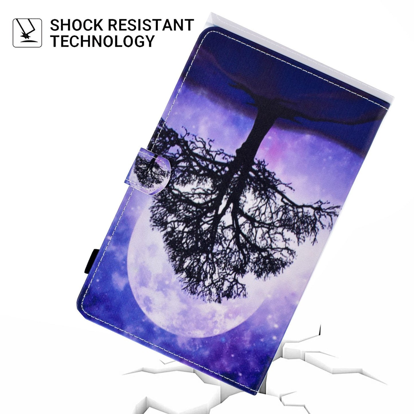 Anti-scratch Tablet Case for Amazon Kindle Paperwhite 5 (2021), Adjustable Stand Stitching Pattern Printing PU Leather Card Holder Protective Tablet Cover