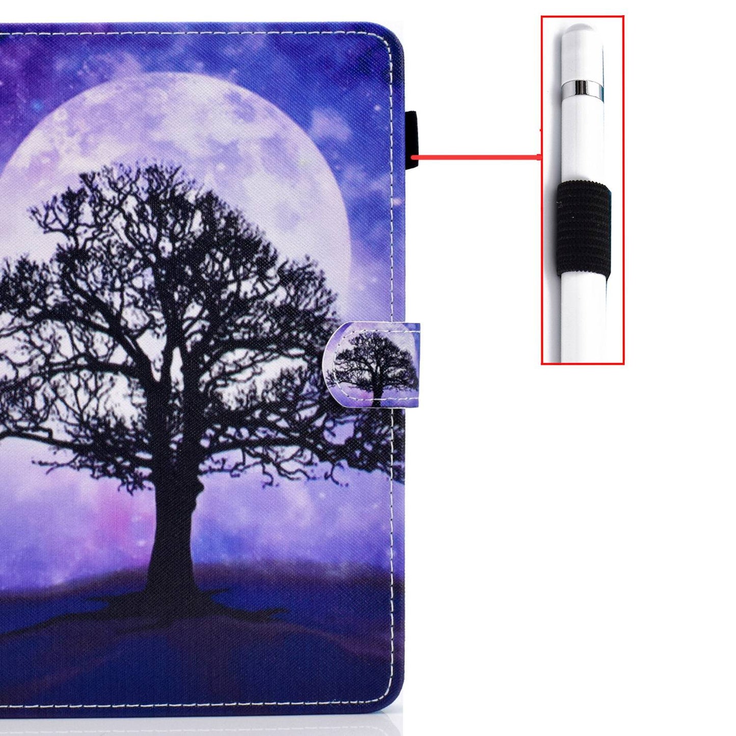 Anti-scratch Tablet Case for Amazon Kindle Paperwhite 5 (2021), Adjustable Stand Stitching Pattern Printing PU Leather Card Holder Protective Tablet Cover