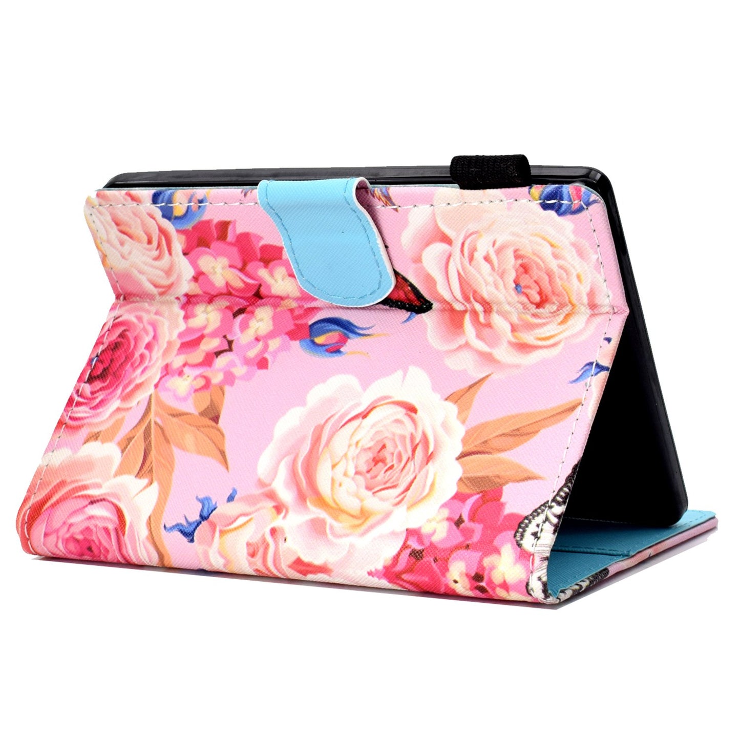 Anti-scratch Tablet Case for Amazon Kindle Paperwhite 5 (2021), Adjustable Stand Stitching Pattern Printing PU Leather Card Holder Protective Tablet Cover