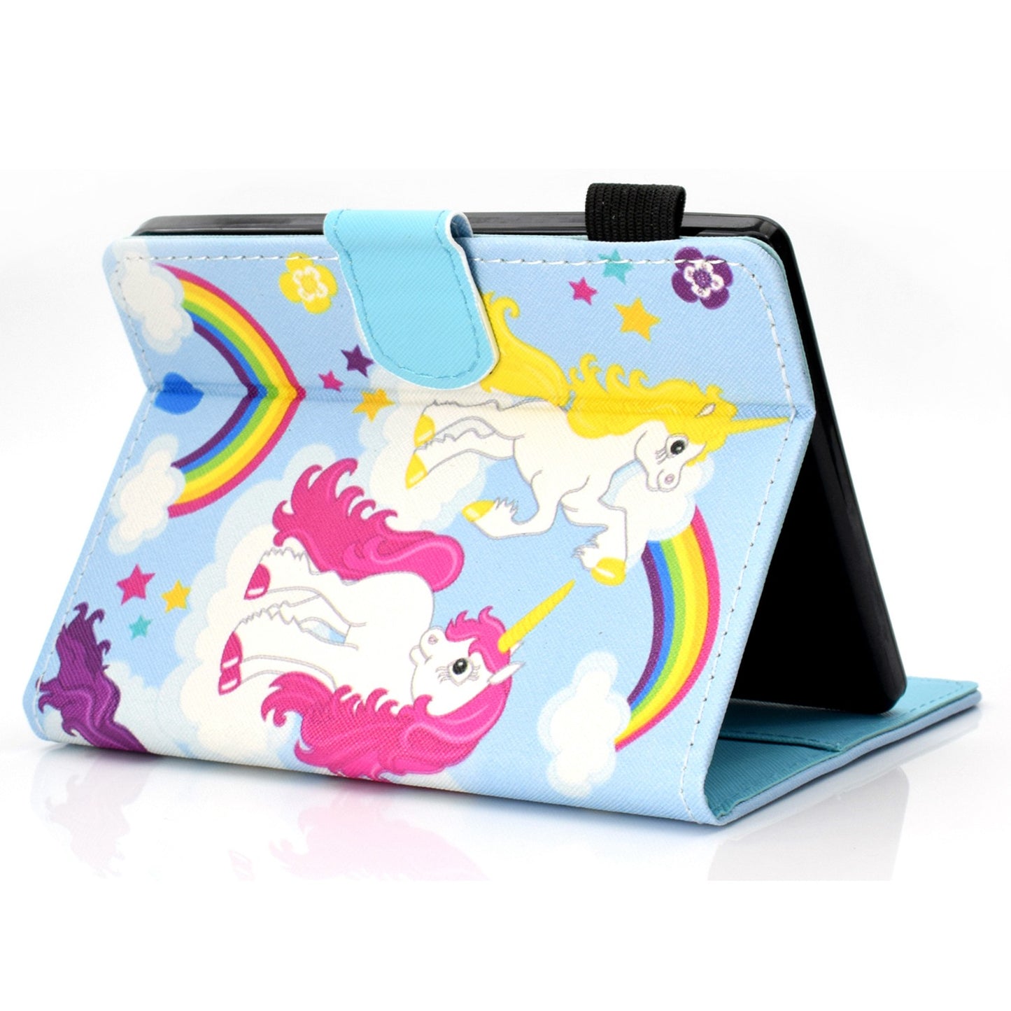 Anti-scratch Tablet Case for Amazon Kindle Paperwhite 5 (2021), Adjustable Stand Stitching Pattern Printing PU Leather Card Holder Protective Tablet Cover