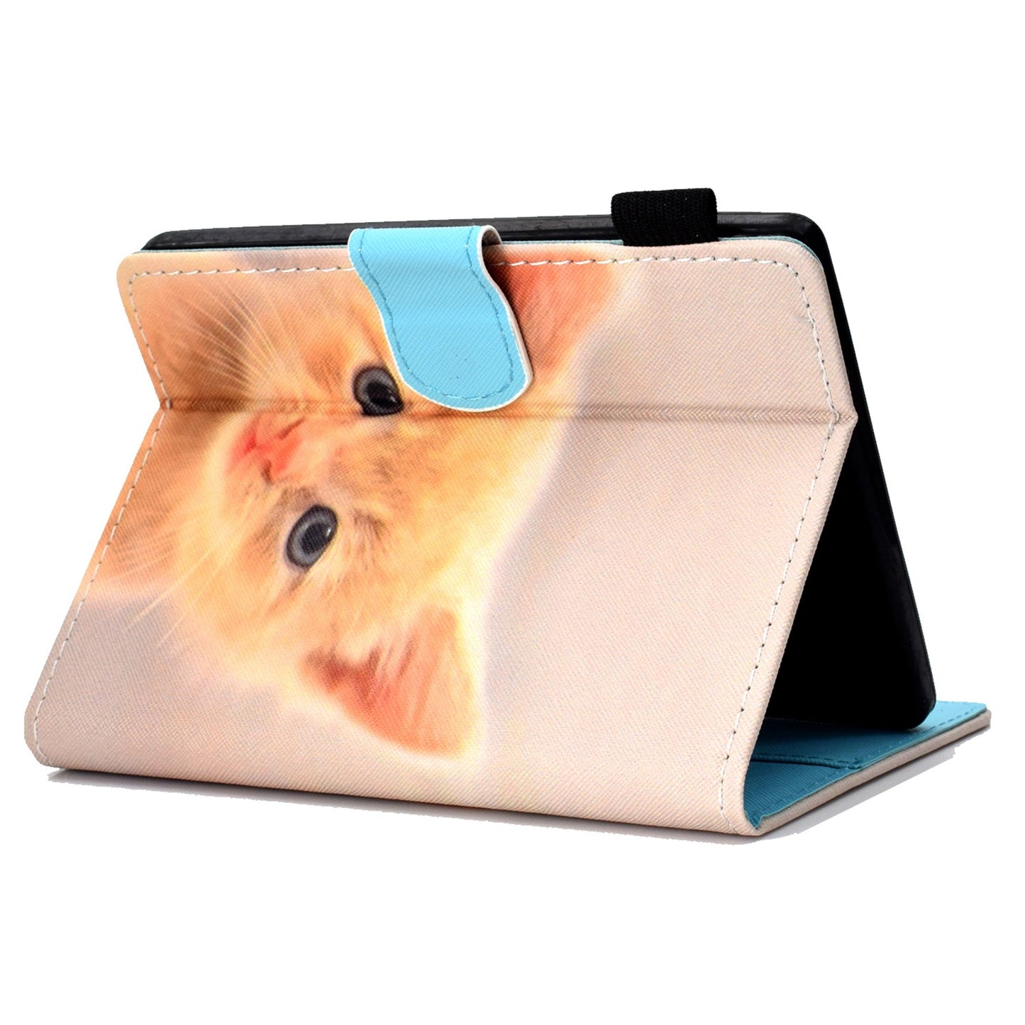 Anti-scratch Tablet Case for Amazon Kindle Paperwhite 5 (2021), Adjustable Stand Stitching Pattern Printing PU Leather Card Holder Protective Tablet Cover