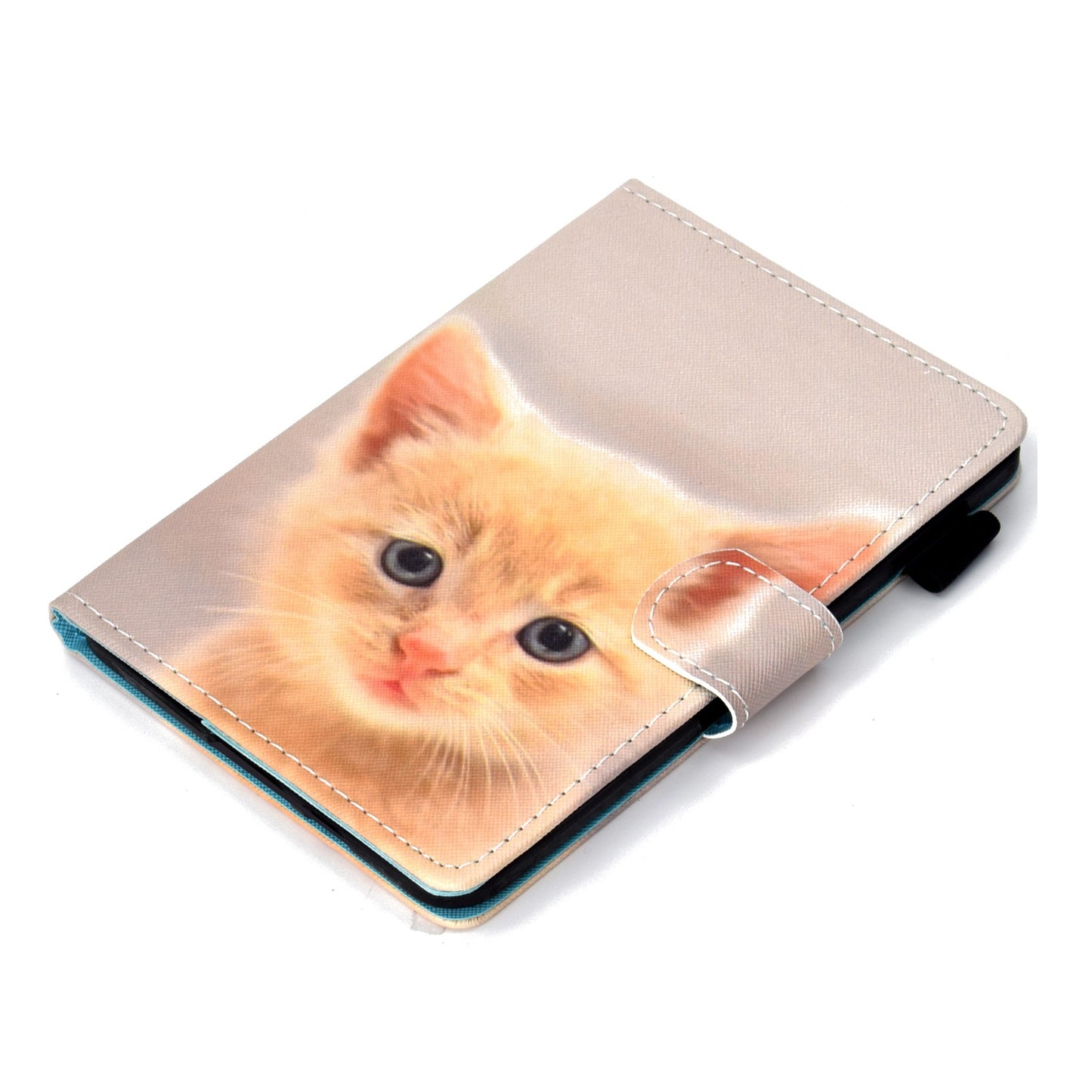 Anti-scratch Tablet Case for Amazon Kindle Paperwhite 5 (2021), Adjustable Stand Stitching Pattern Printing PU Leather Card Holder Protective Tablet Cover