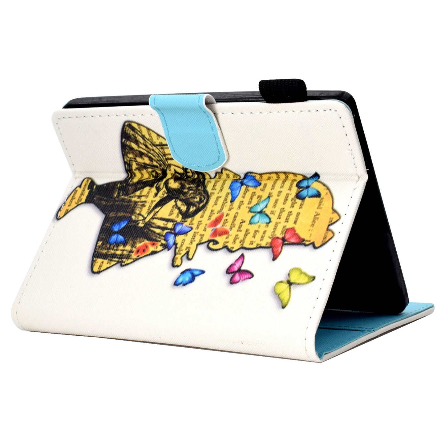 Anti-scratch Tablet Case for Amazon Kindle Paperwhite 5 (2021), Adjustable Stand Stitching Pattern Printing PU Leather Card Holder Protective Tablet Cover