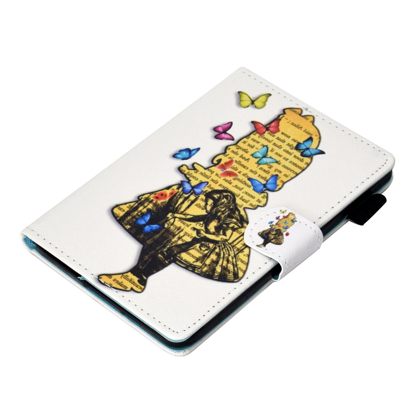 Anti-scratch Tablet Case for Amazon Kindle Paperwhite 5 (2021), Adjustable Stand Stitching Pattern Printing PU Leather Card Holder Protective Tablet Cover