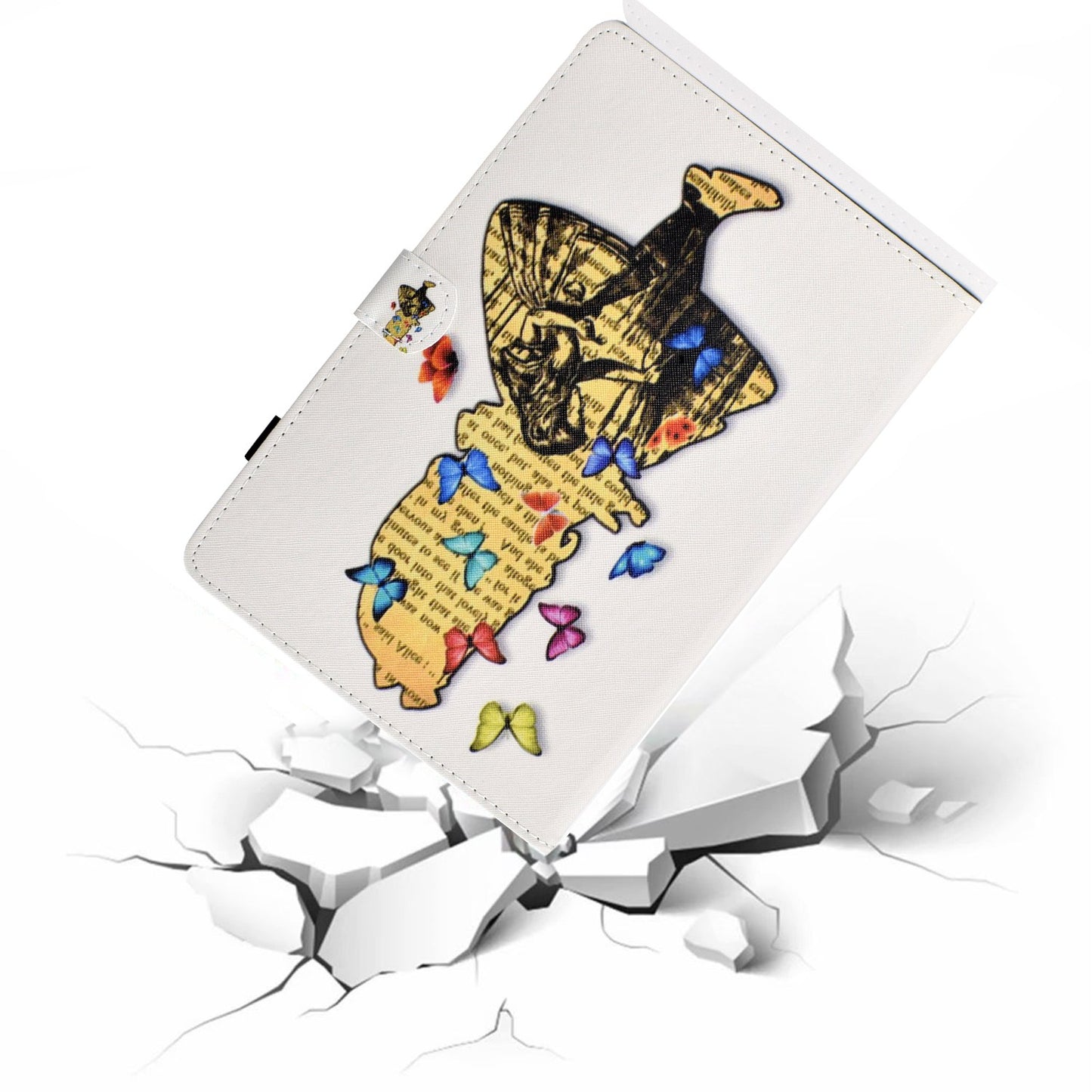 Anti-scratch Tablet Case for Amazon Kindle Paperwhite 5 (2021), Adjustable Stand Stitching Pattern Printing PU Leather Card Holder Protective Tablet Cover