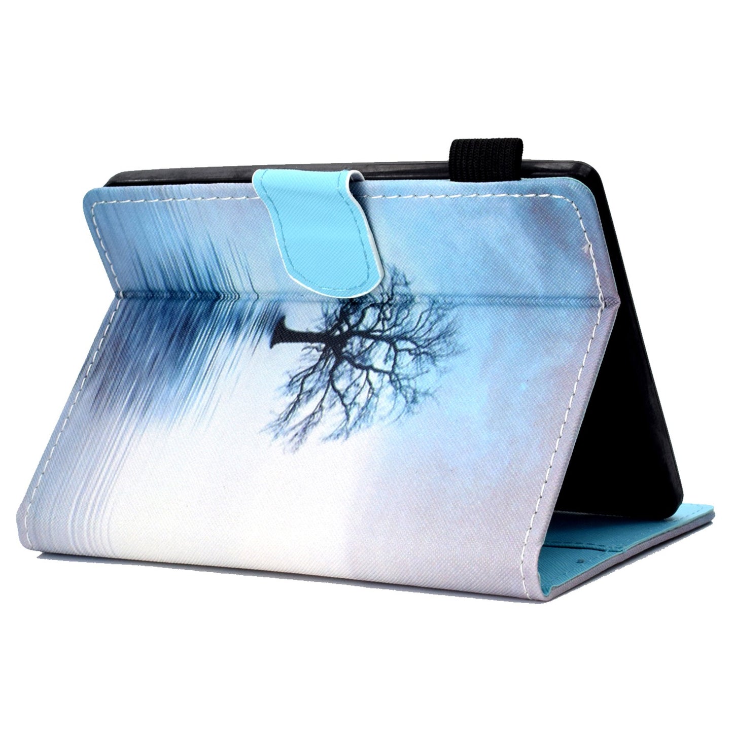 Anti-scratch Tablet Case for Amazon Kindle Paperwhite 5 (2021), Adjustable Stand Stitching Pattern Printing PU Leather Card Holder Protective Tablet Cover