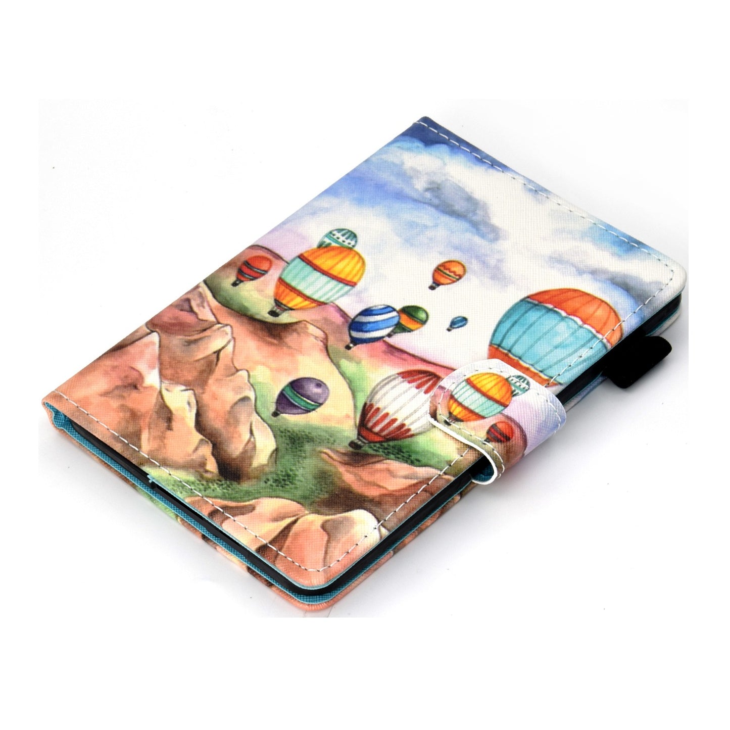 Anti-scratch Tablet Case for Amazon Kindle Paperwhite 5 (2021), Adjustable Stand Stitching Pattern Printing PU Leather Card Holder Protective Tablet Cover