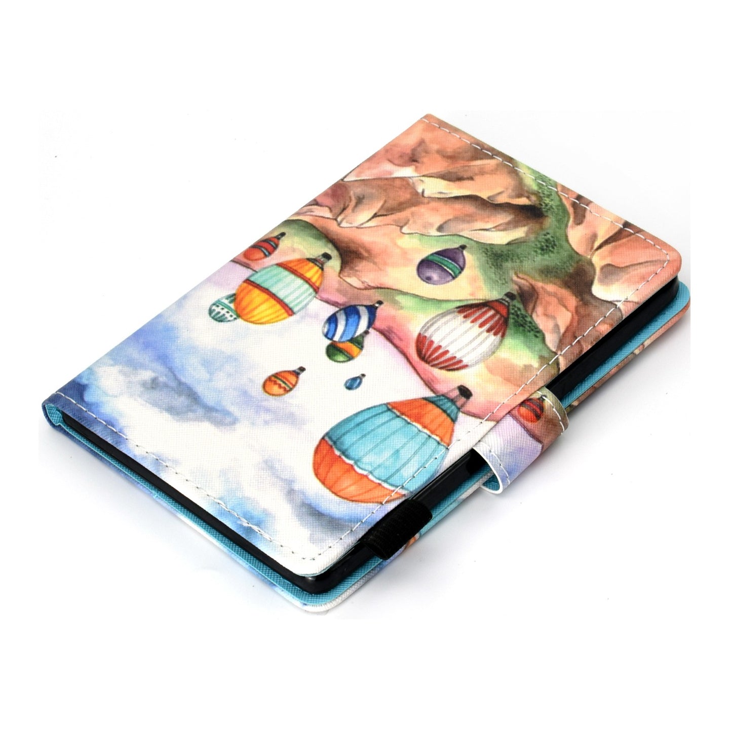 Anti-scratch Tablet Case for Amazon Kindle Paperwhite 5 (2021), Adjustable Stand Stitching Pattern Printing PU Leather Card Holder Protective Tablet Cover