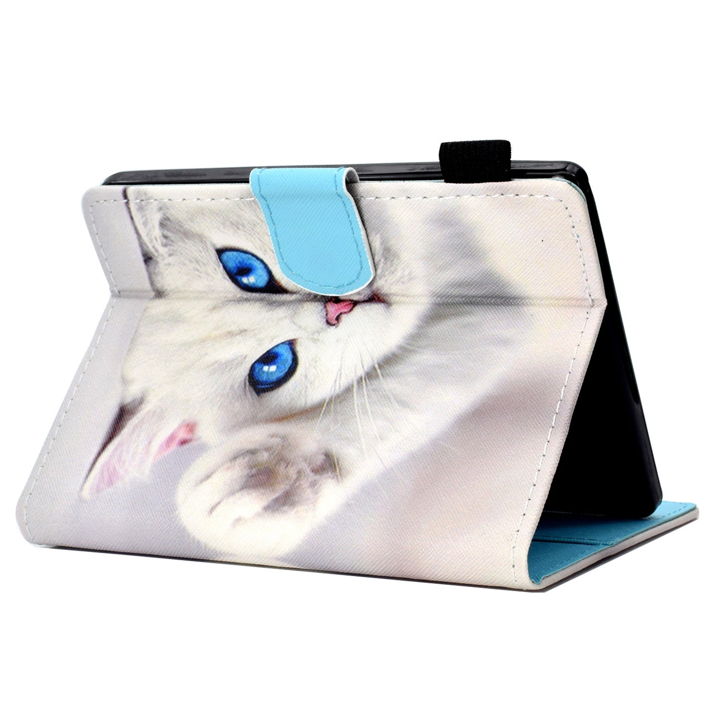 Anti-scratch Tablet Case for Amazon Kindle Paperwhite 5 (2021), Adjustable Stand Stitching Pattern Printing PU Leather Card Holder Protective Tablet Cover