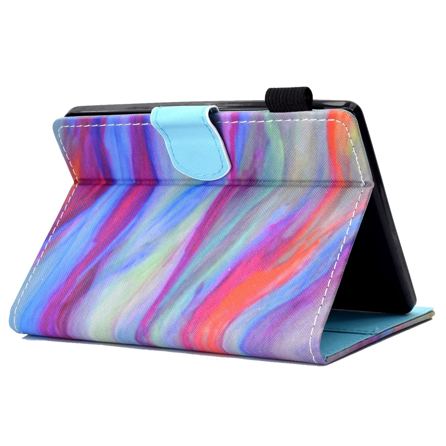 Anti-scratch Tablet Case for Amazon Kindle Paperwhite 5 (2021), Adjustable Stand Stitching Pattern Printing PU Leather Card Holder Protective Tablet Cover