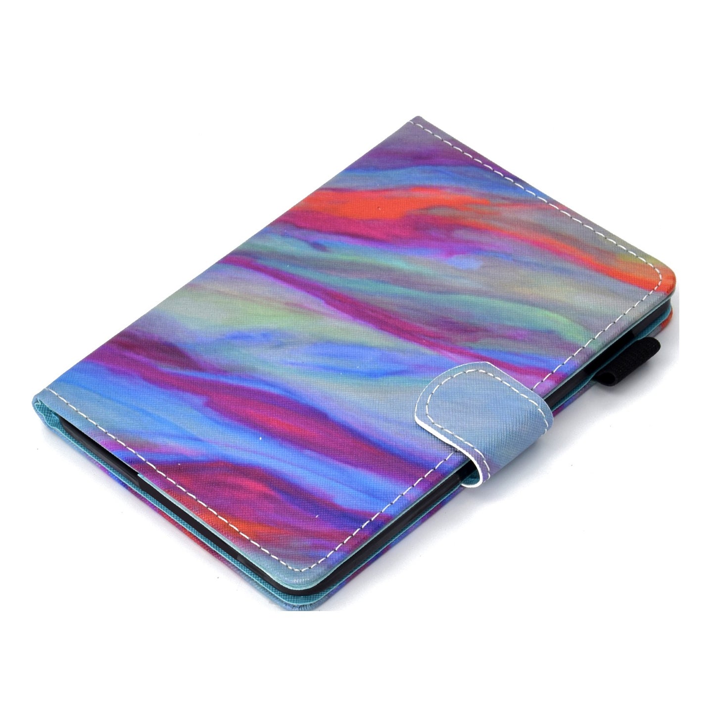 Anti-scratch Tablet Case for Amazon Kindle Paperwhite 5 (2021), Adjustable Stand Stitching Pattern Printing PU Leather Card Holder Protective Tablet Cover