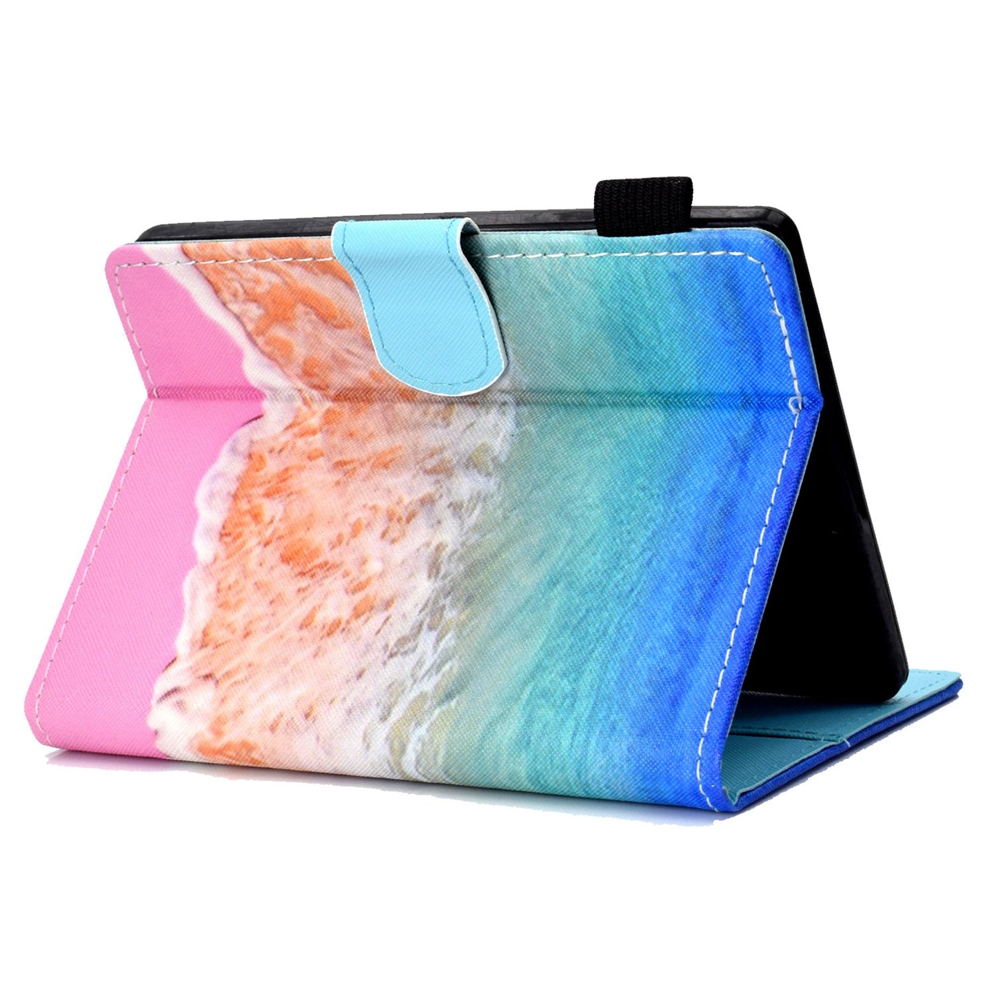 Anti-scratch Tablet Case for Amazon Kindle Paperwhite 5 (2021), Adjustable Stand Stitching Pattern Printing PU Leather Card Holder Protective Tablet Cover