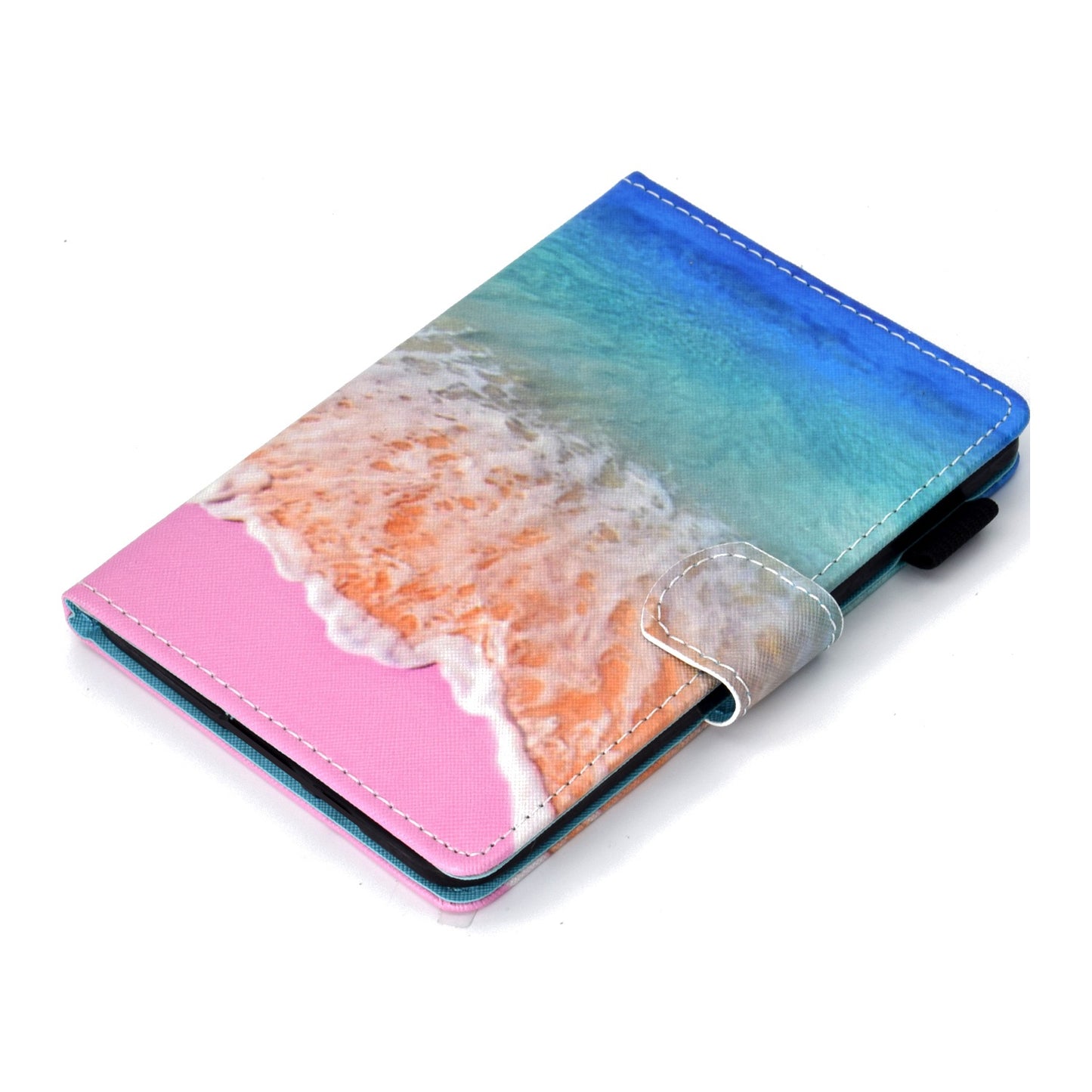 Anti-scratch Tablet Case for Amazon Kindle Paperwhite 5 (2021), Adjustable Stand Stitching Pattern Printing PU Leather Card Holder Protective Tablet Cover