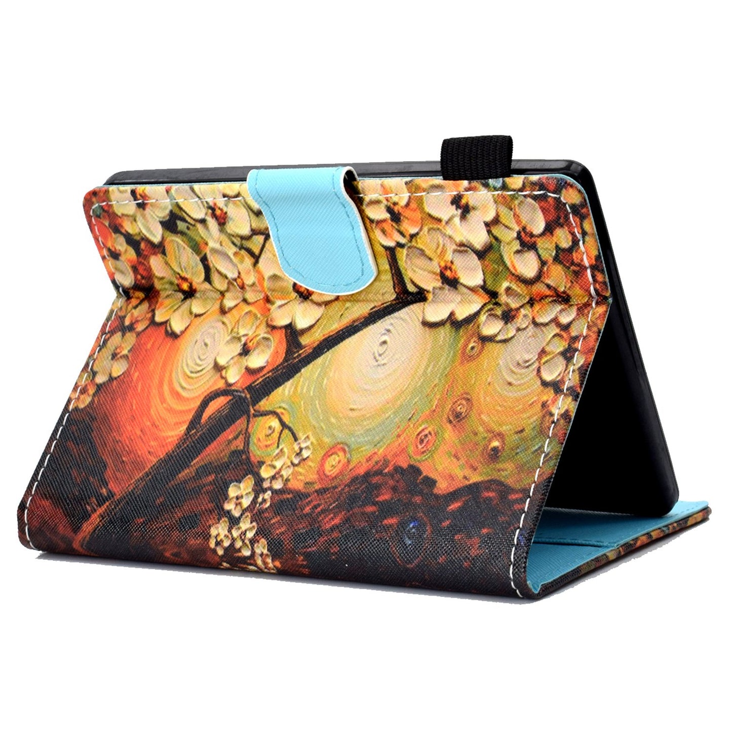 Anti-scratch Tablet Case for Amazon Kindle Paperwhite 5 (2021), Adjustable Stand Stitching Pattern Printing PU Leather Card Holder Protective Tablet Cover