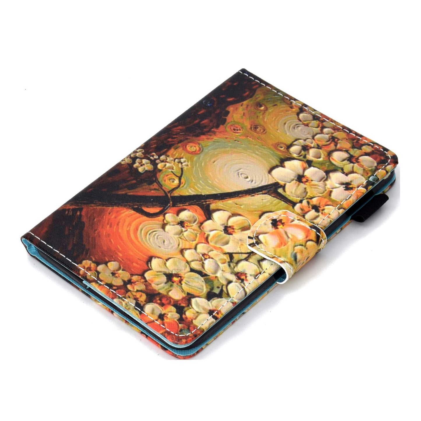 Anti-scratch Tablet Case for Amazon Kindle Paperwhite 5 (2021), Adjustable Stand Stitching Pattern Printing PU Leather Card Holder Protective Tablet Cover