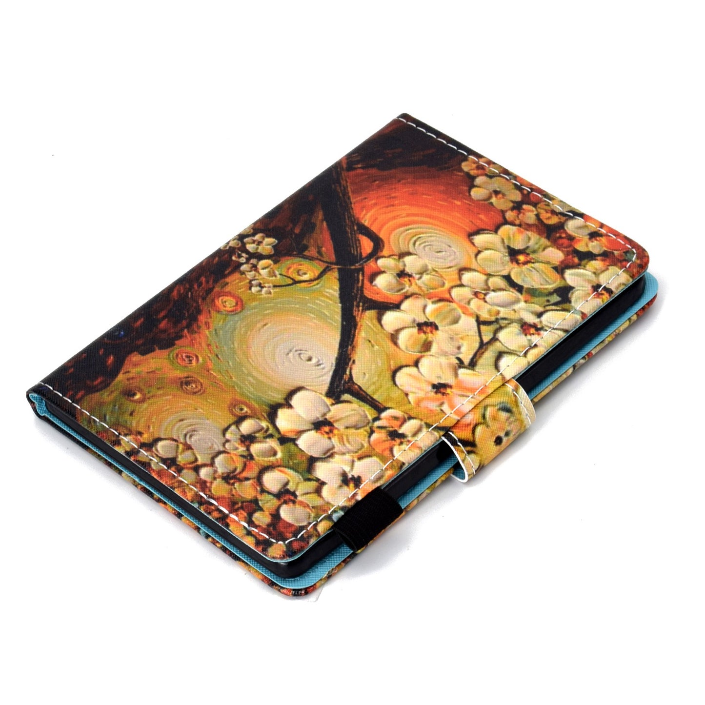 Anti-scratch Tablet Case for Amazon Kindle Paperwhite 5 (2021), Adjustable Stand Stitching Pattern Printing PU Leather Card Holder Protective Tablet Cover