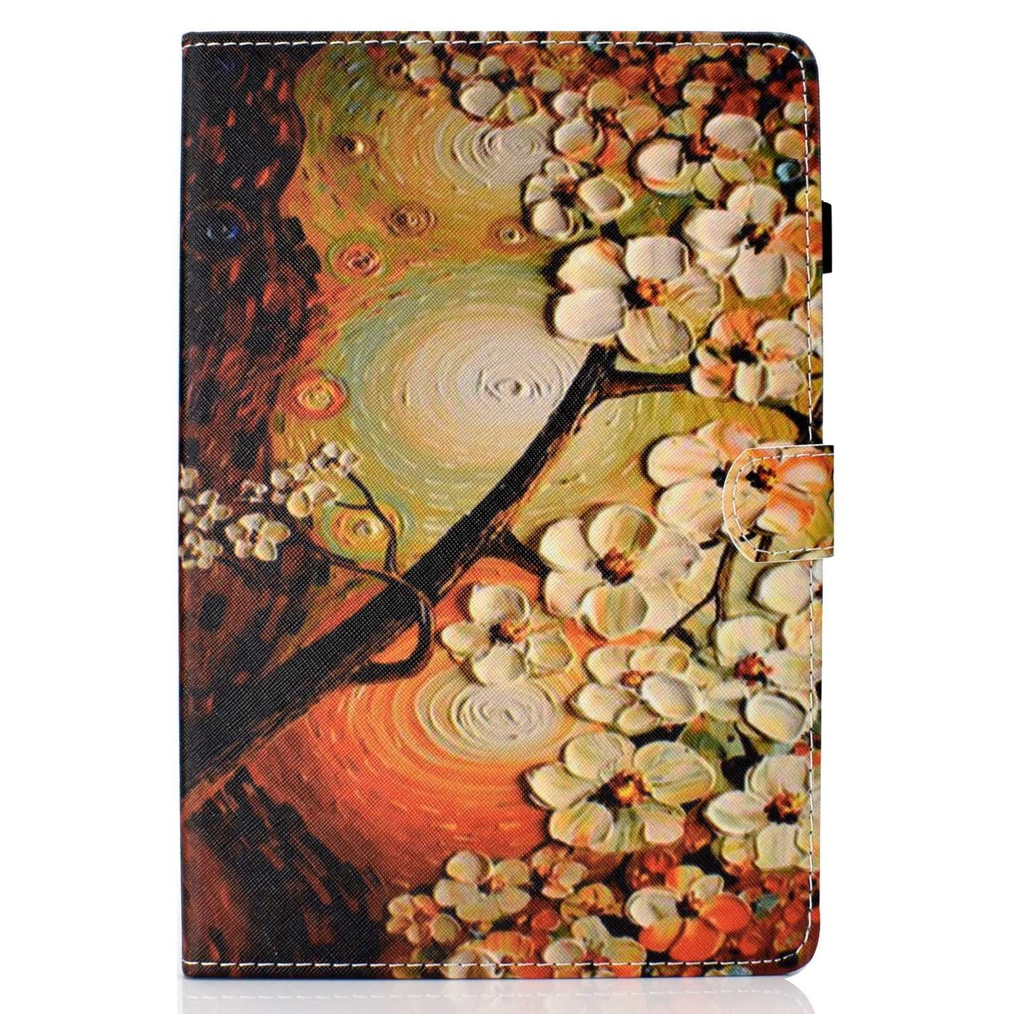 Anti-scratch Tablet Case for Amazon Kindle Paperwhite 5 (2021), Adjustable Stand Stitching Pattern Printing PU Leather Card Holder Protective Tablet Cover