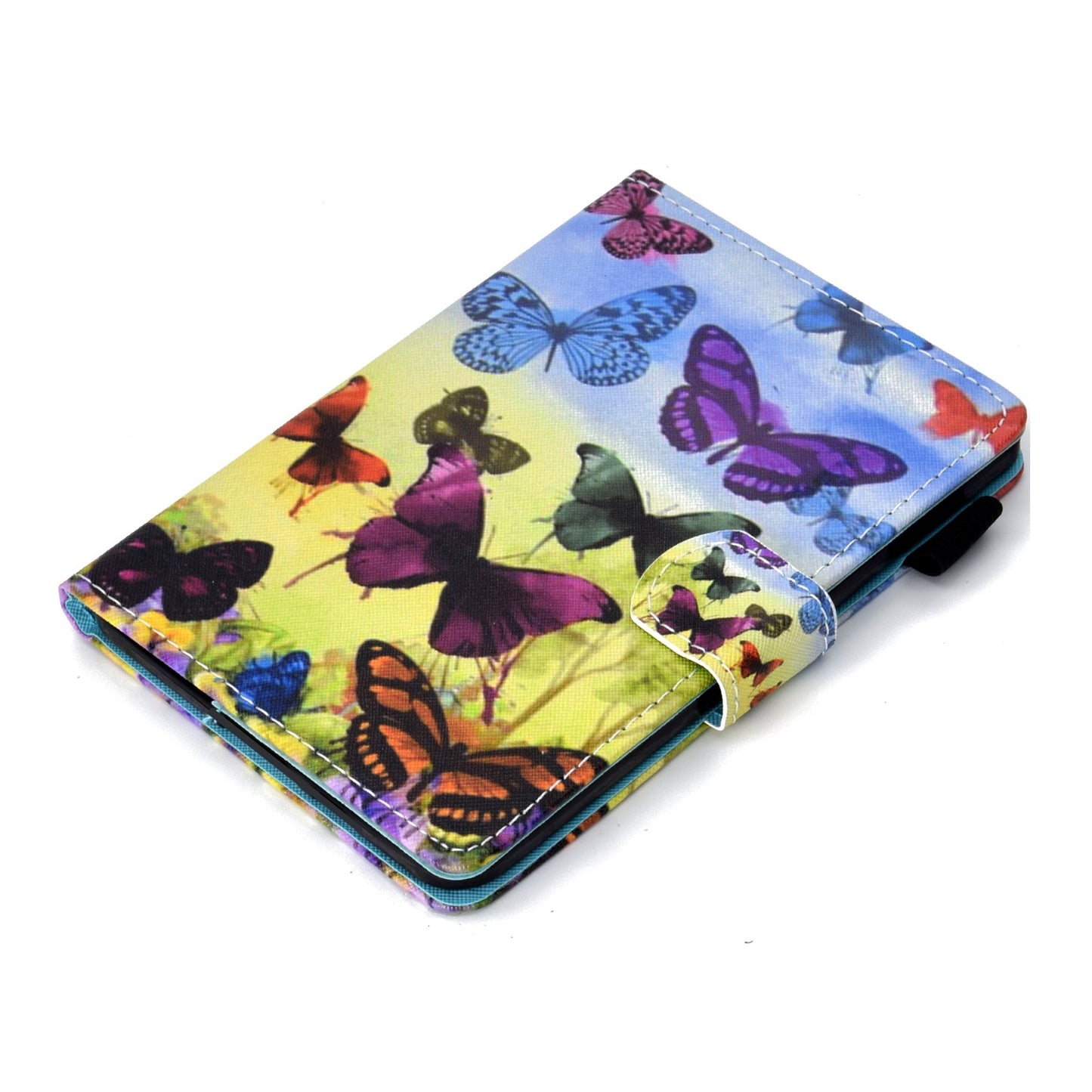 Anti-scratch Tablet Case for Amazon Kindle Paperwhite 5 (2021), Adjustable Stand Stitching Pattern Printing PU Leather Card Holder Protective Tablet Cover