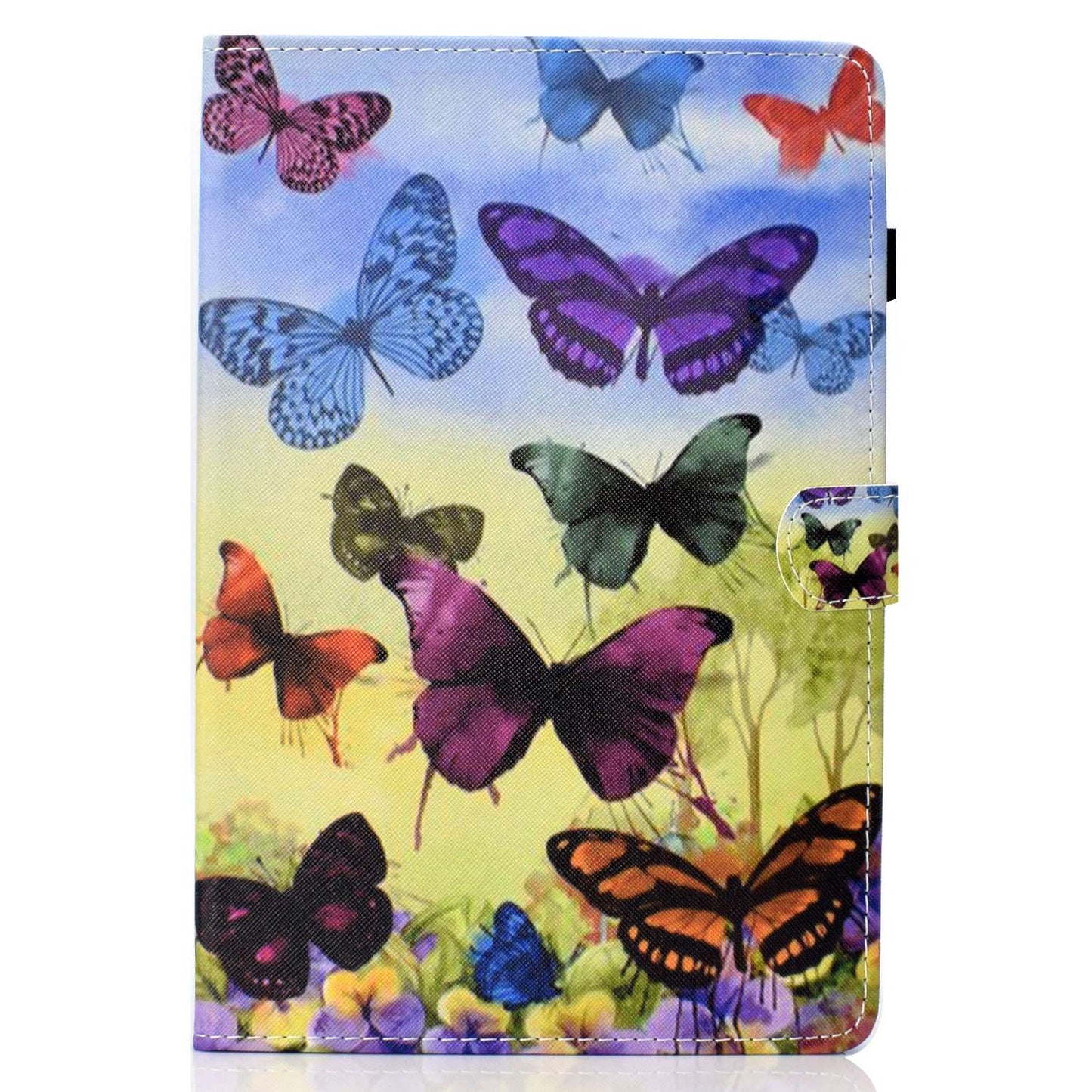 Anti-scratch Tablet Case for Amazon Kindle Paperwhite 5 (2021), Adjustable Stand Stitching Pattern Printing PU Leather Card Holder Protective Tablet Cover