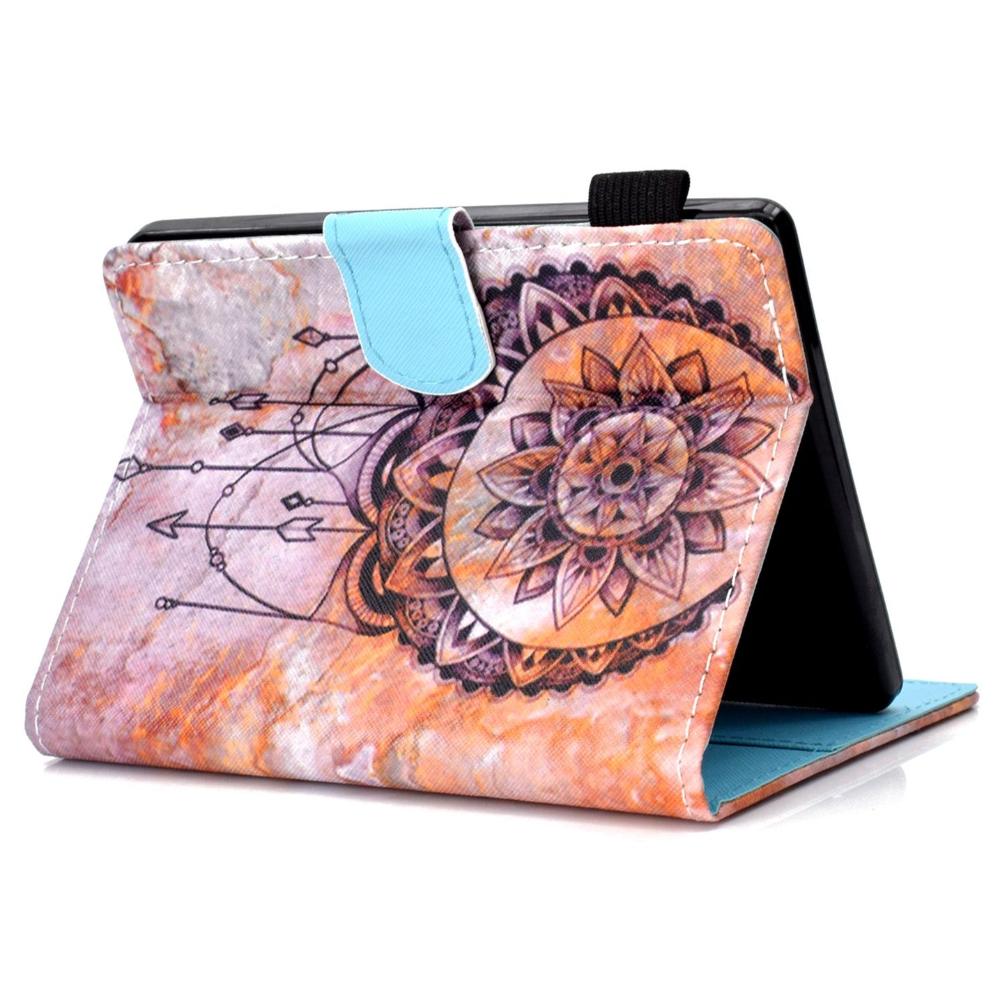 Anti-scratch Tablet Case for Amazon Kindle Paperwhite 5 (2021), Adjustable Stand Stitching Pattern Printing PU Leather Card Holder Protective Tablet Cover