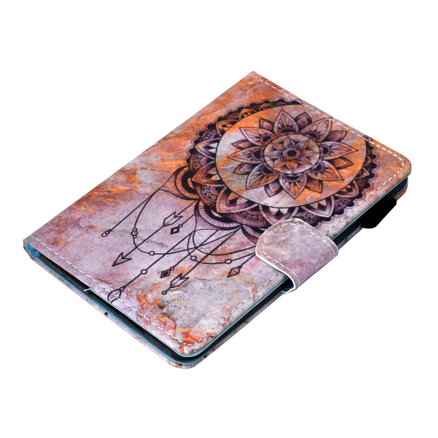 Anti-scratch Tablet Case for Amazon Kindle Paperwhite 5 (2021), Adjustable Stand Stitching Pattern Printing PU Leather Card Holder Protective Tablet Cover