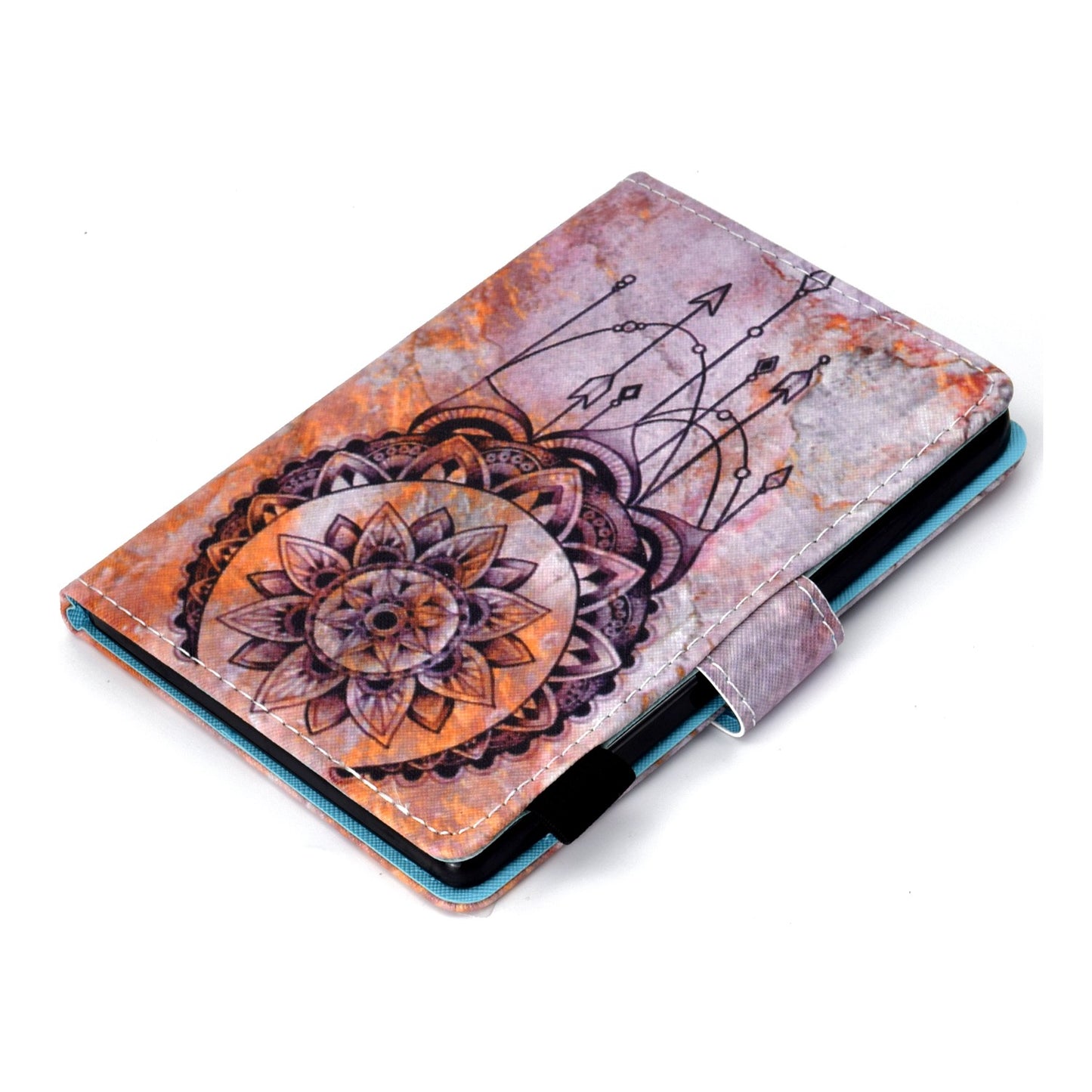 Anti-scratch Tablet Case for Amazon Kindle Paperwhite 5 (2021), Adjustable Stand Stitching Pattern Printing PU Leather Card Holder Protective Tablet Cover