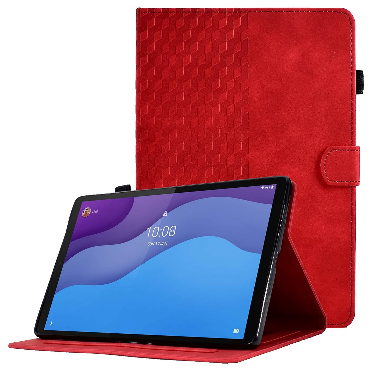 Anti-Fall Case for Lenovo Tab M10 HD Gen 2 (X306X) Pattern Imprinted Protective Folio Flip Cover Auto Wake / Sleep Tablet Leather Case with Card Slots / Stand