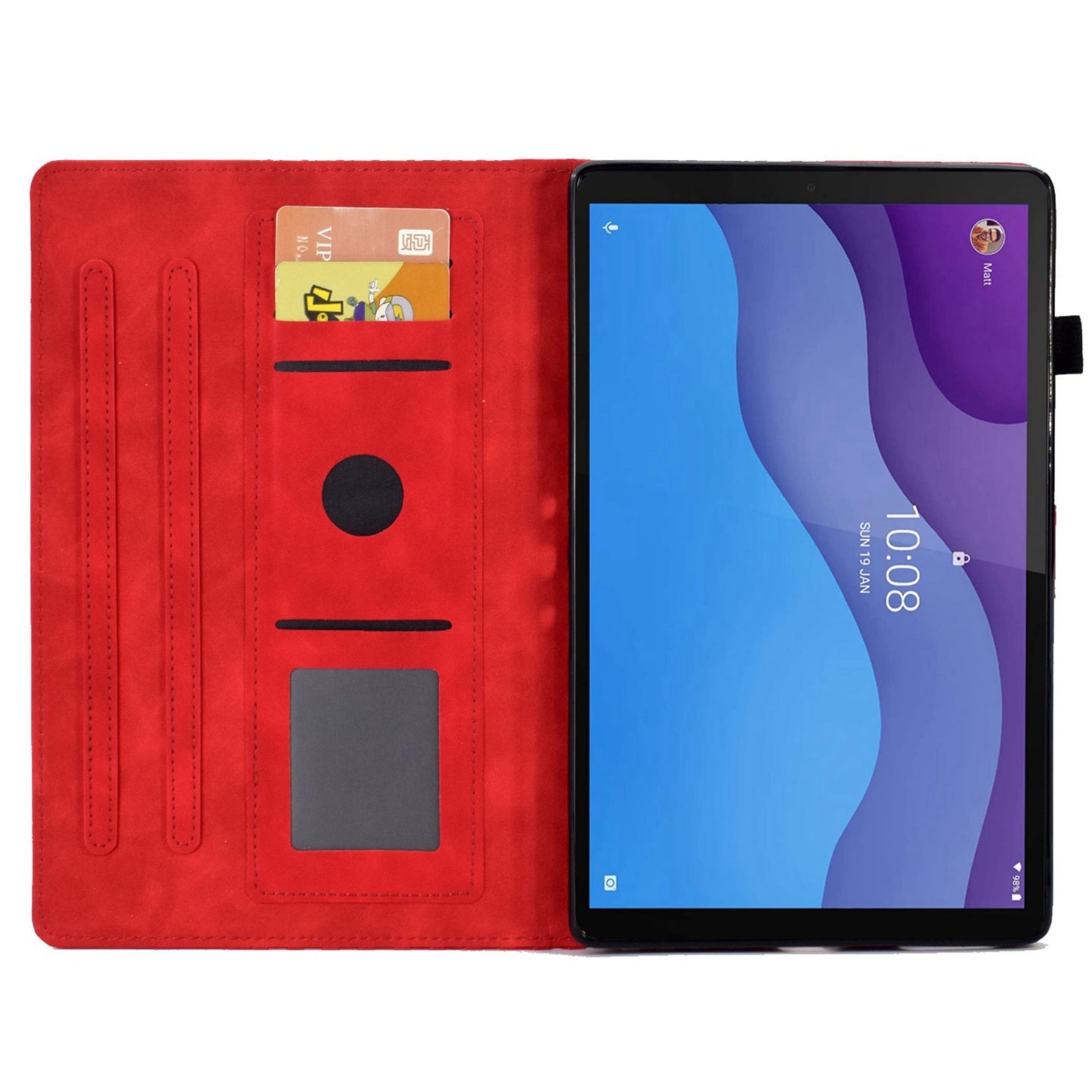 Anti-Fall Case for Lenovo Tab M10 HD Gen 2 (X306X) Pattern Imprinted Protective Folio Flip Cover Auto Wake / Sleep Tablet Leather Case with Card Slots / Stand