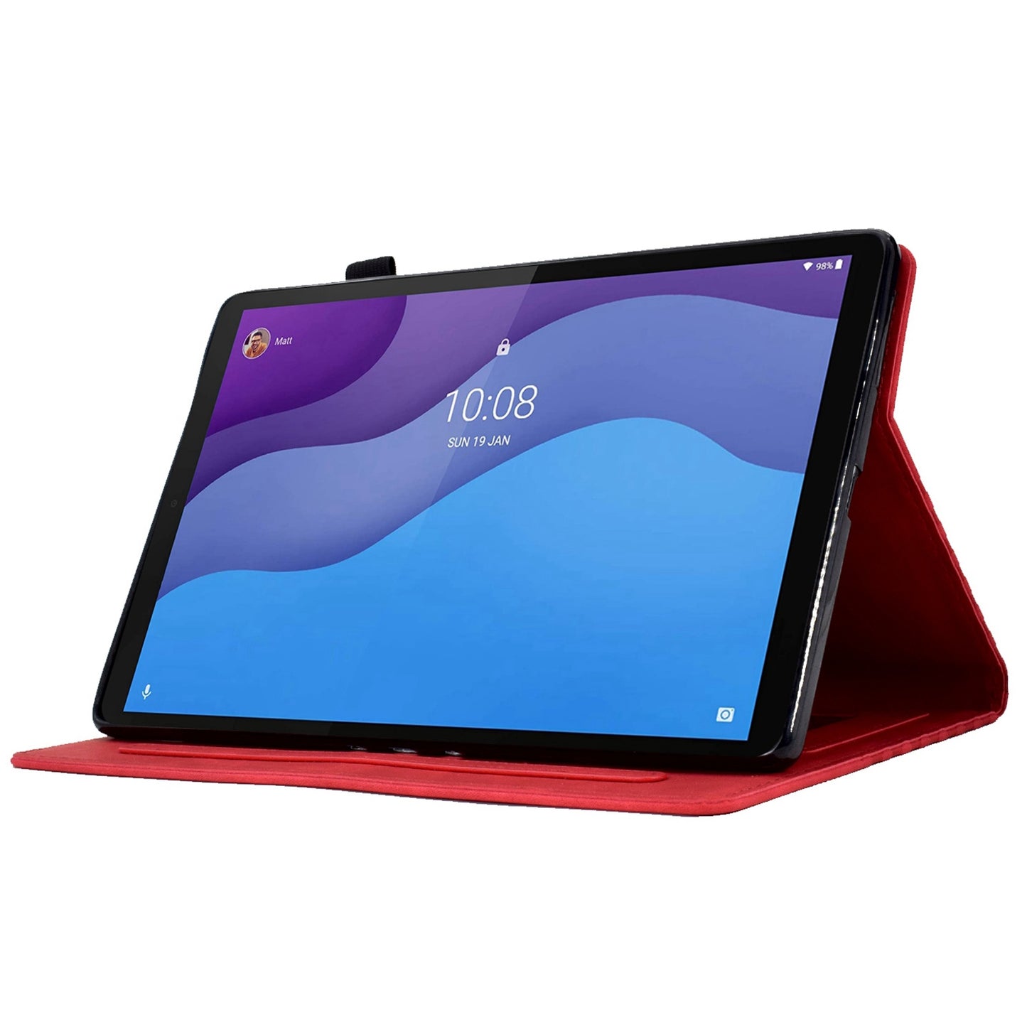 Anti-Fall Case for Lenovo Tab M10 HD Gen 2 (X306X) Pattern Imprinted Protective Folio Flip Cover Auto Wake / Sleep Tablet Leather Case with Card Slots / Stand