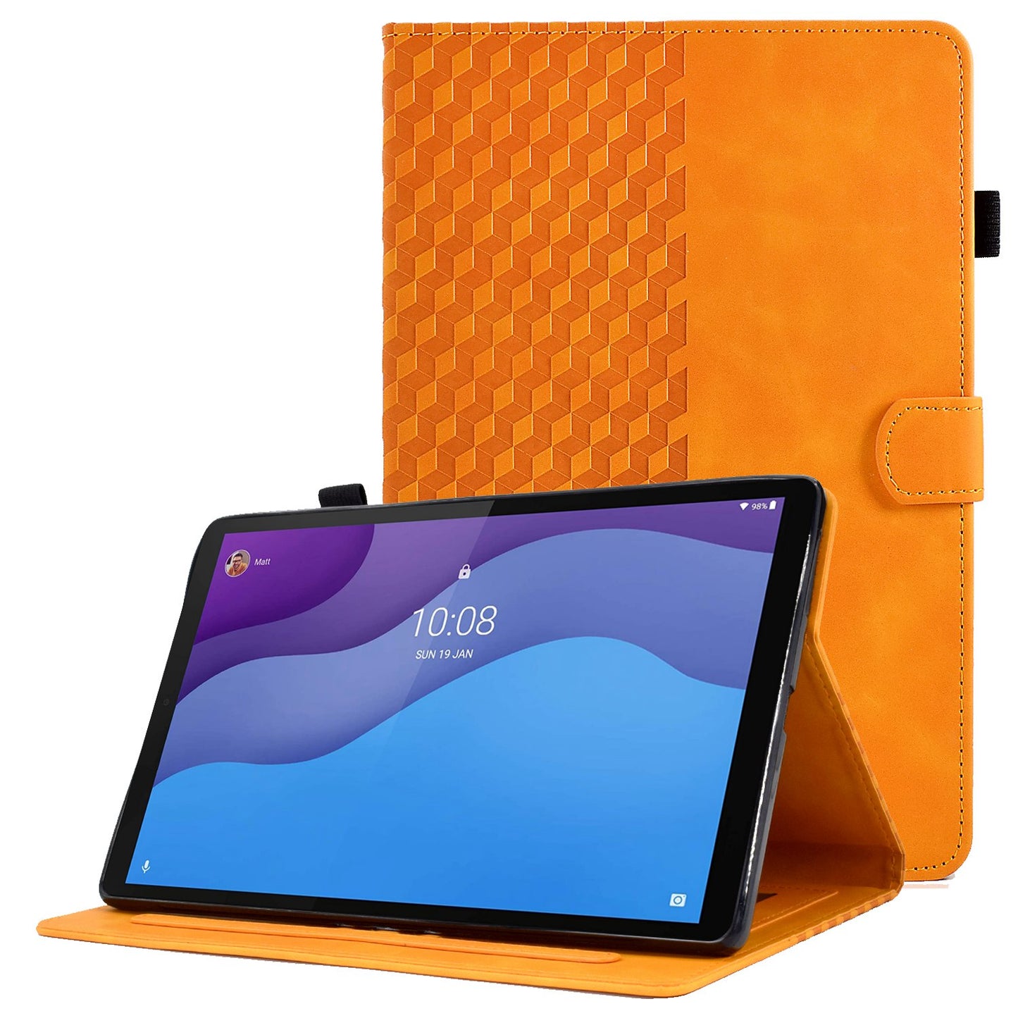 Anti-Fall Case for Lenovo Tab M10 HD Gen 2 (X306X) Pattern Imprinted Protective Folio Flip Cover Auto Wake / Sleep Tablet Leather Case with Card Slots / Stand