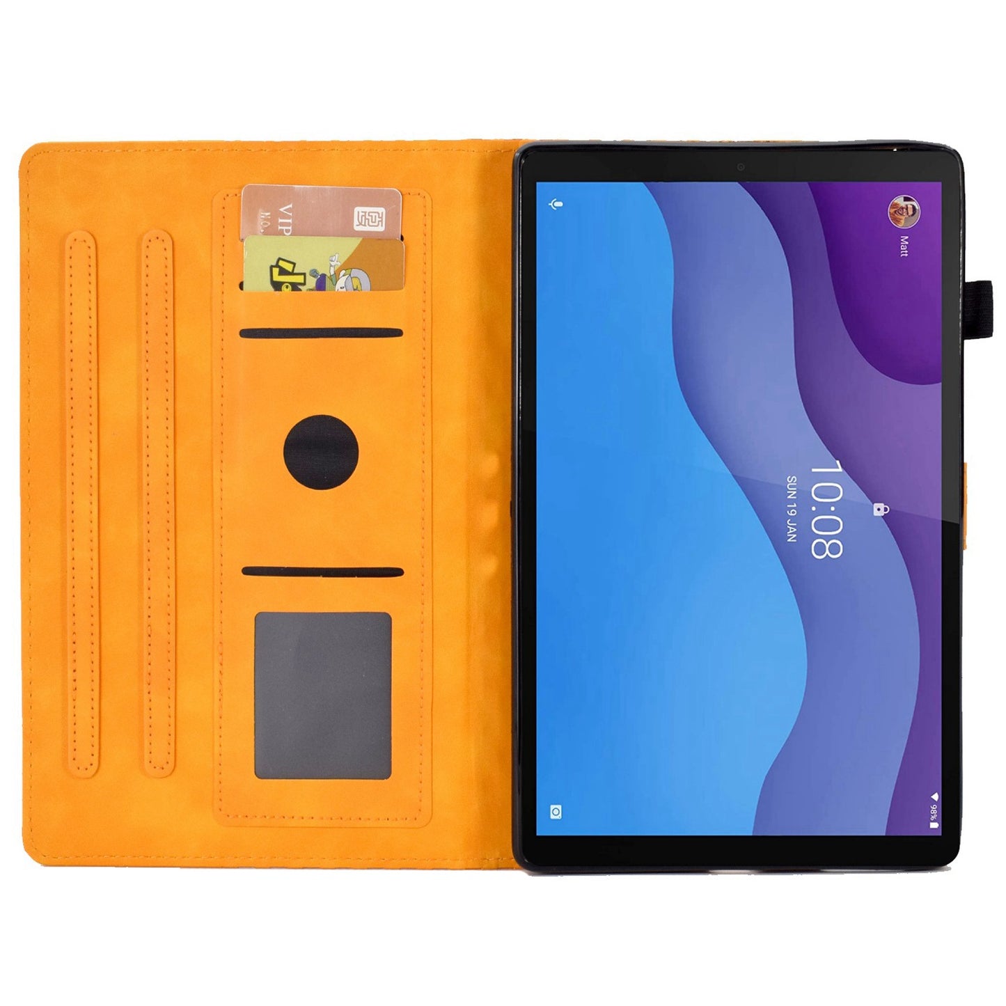 Anti-Fall Case for Lenovo Tab M10 HD Gen 2 (X306X) Pattern Imprinted Protective Folio Flip Cover Auto Wake / Sleep Tablet Leather Case with Card Slots / Stand