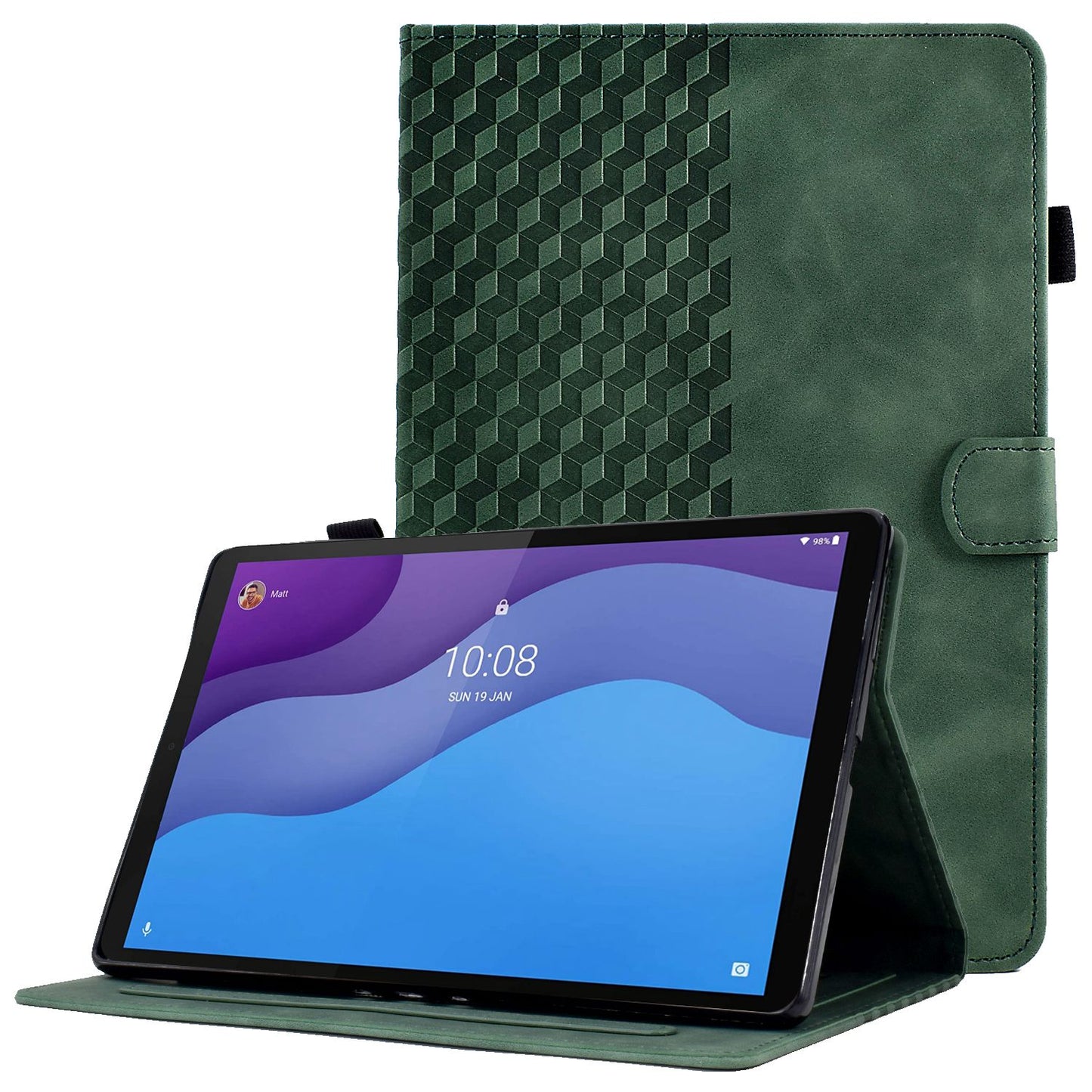 Anti-Fall Case for Lenovo Tab M10 HD Gen 2 (X306X) Pattern Imprinted Protective Folio Flip Cover Auto Wake / Sleep Tablet Leather Case with Card Slots / Stand