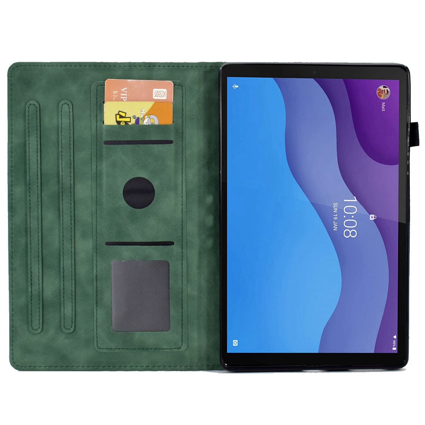 Anti-Fall Case for Lenovo Tab M10 HD Gen 2 (X306X) Pattern Imprinted Protective Folio Flip Cover Auto Wake / Sleep Tablet Leather Case with Card Slots / Stand