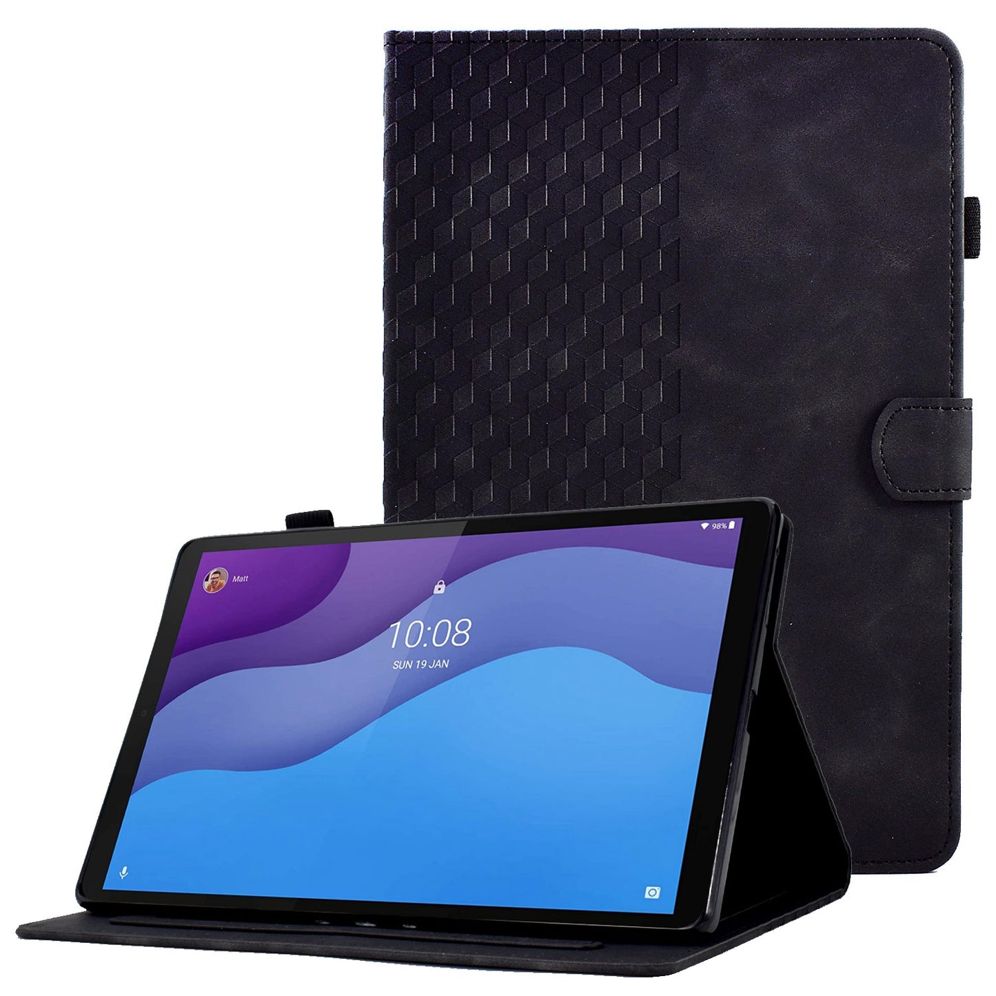 Anti-Fall Case for Lenovo Tab M10 HD Gen 2 (X306X) Pattern Imprinted Protective Folio Flip Cover Auto Wake / Sleep Tablet Leather Case with Card Slots / Stand