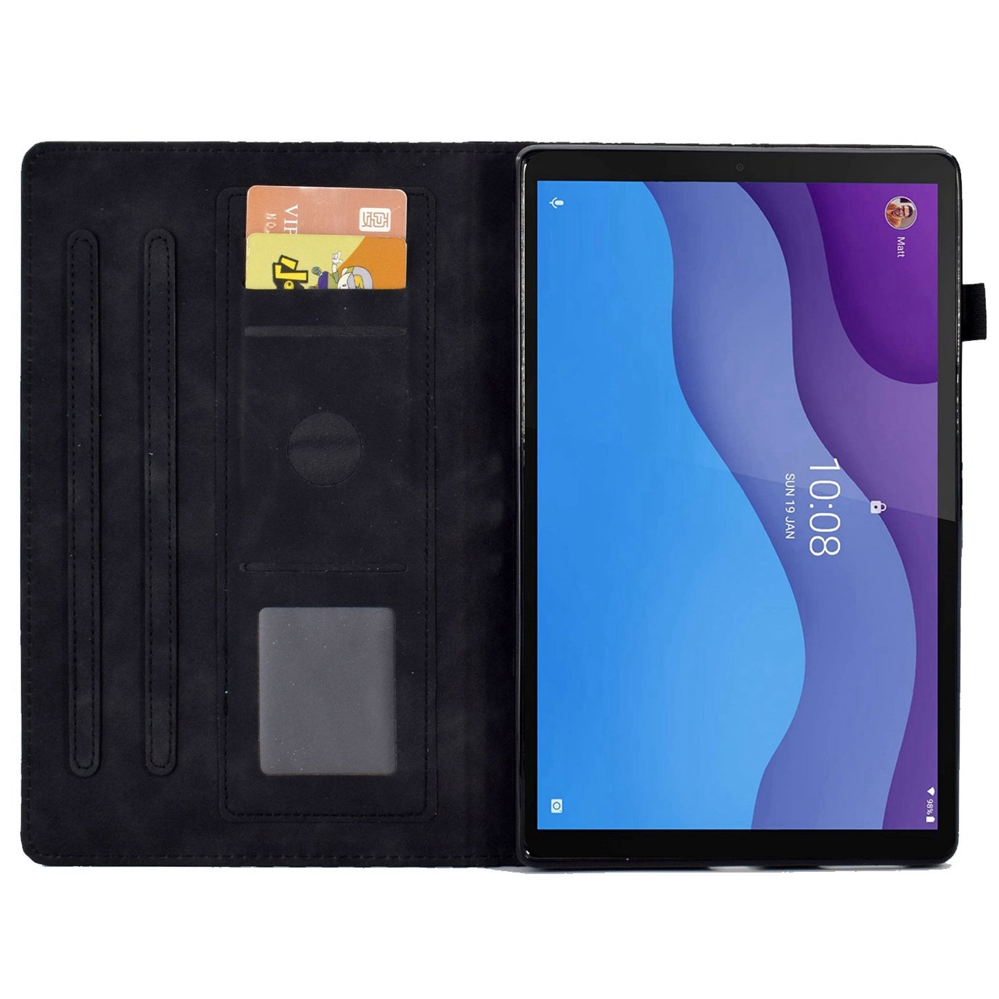 Anti-Fall Case for Lenovo Tab M10 HD Gen 2 (X306X) Pattern Imprinted Protective Folio Flip Cover Auto Wake / Sleep Tablet Leather Case with Card Slots / Stand