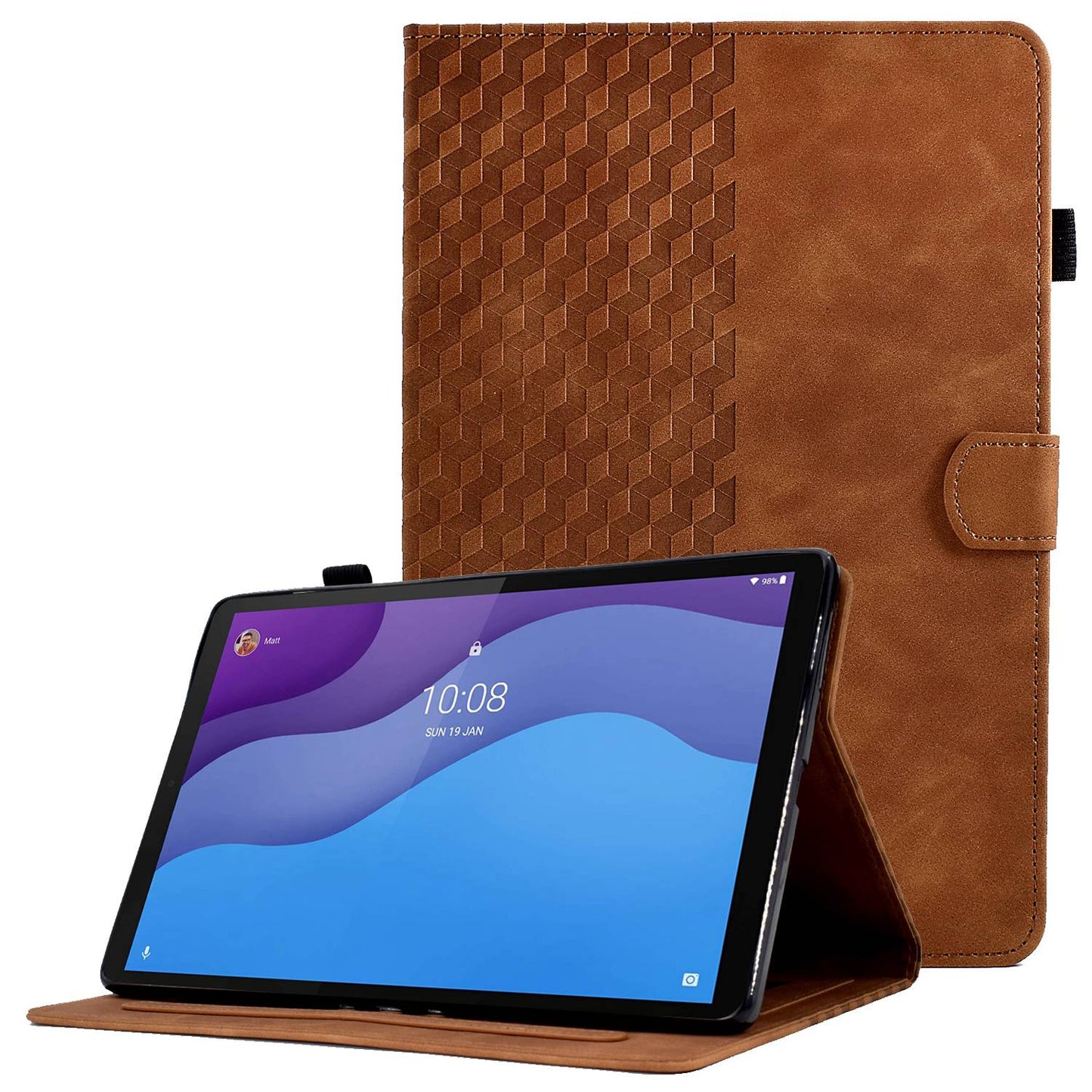 Anti-Fall Case for Lenovo Tab M10 HD Gen 2 (X306X) Pattern Imprinted Protective Folio Flip Cover Auto Wake / Sleep Tablet Leather Case with Card Slots / Stand