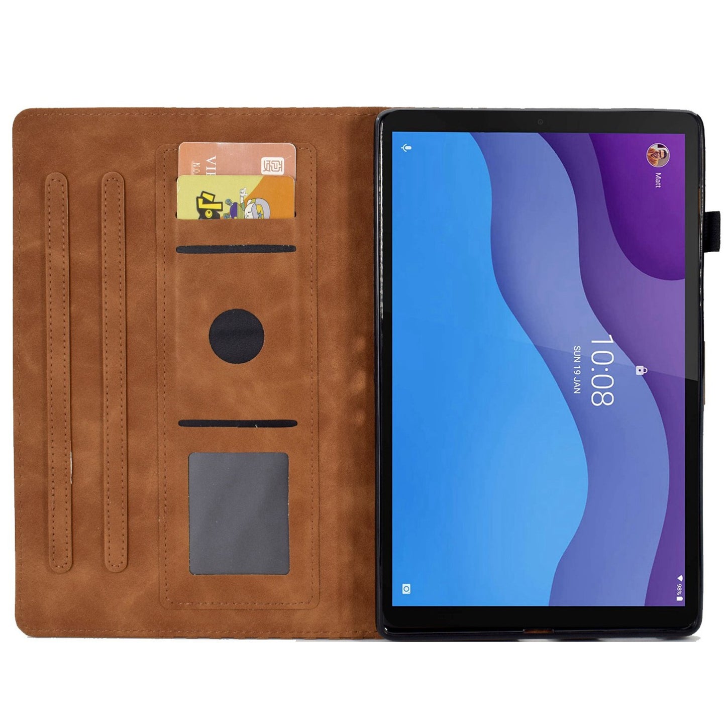 Anti-Fall Case for Lenovo Tab M10 HD Gen 2 (X306X) Pattern Imprinted Protective Folio Flip Cover Auto Wake / Sleep Tablet Leather Case with Card Slots / Stand