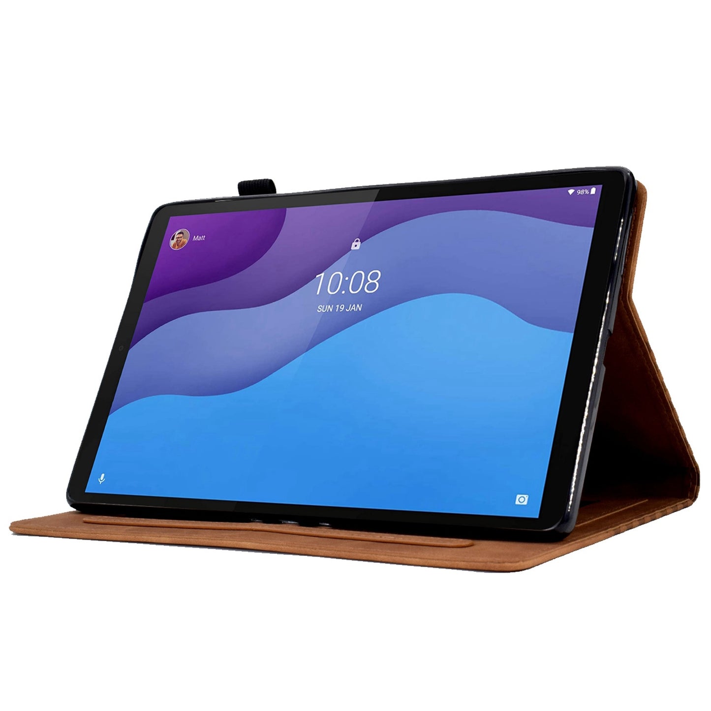 Anti-Fall Case for Lenovo Tab M10 HD Gen 2 (X306X) Pattern Imprinted Protective Folio Flip Cover Auto Wake / Sleep Tablet Leather Case with Card Slots / Stand