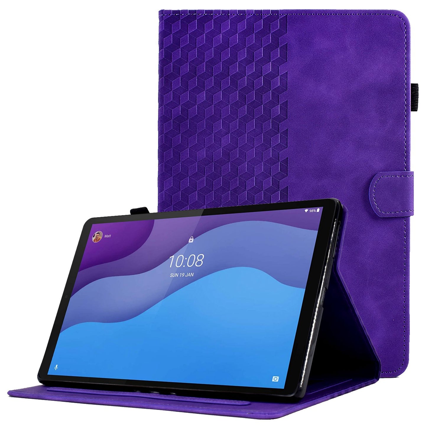 Anti-Fall Case for Lenovo Tab M10 HD Gen 2 (X306X) Pattern Imprinted Protective Folio Flip Cover Auto Wake / Sleep Tablet Leather Case with Card Slots / Stand