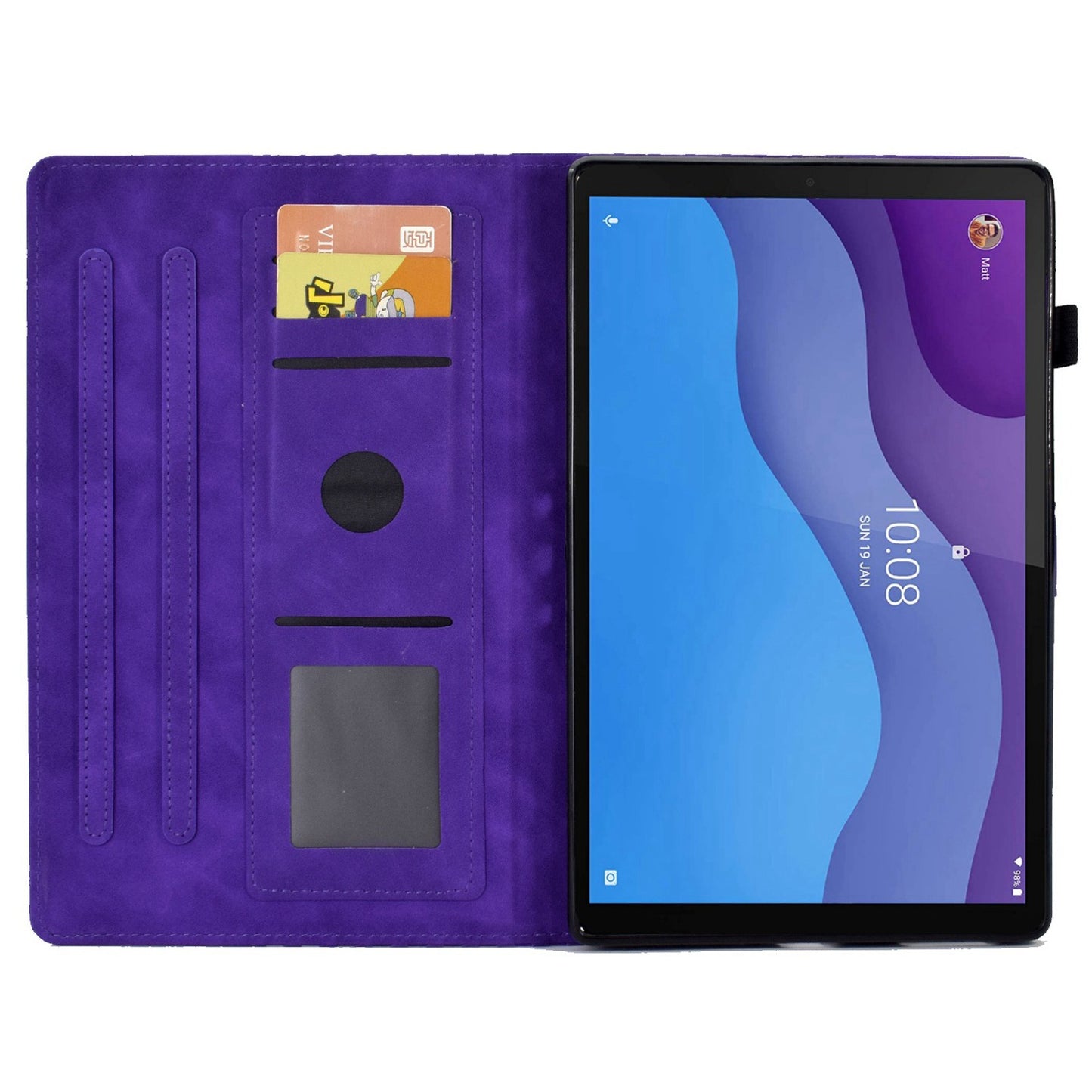 Anti-Fall Case for Lenovo Tab M10 HD Gen 2 (X306X) Pattern Imprinted Protective Folio Flip Cover Auto Wake / Sleep Tablet Leather Case with Card Slots / Stand