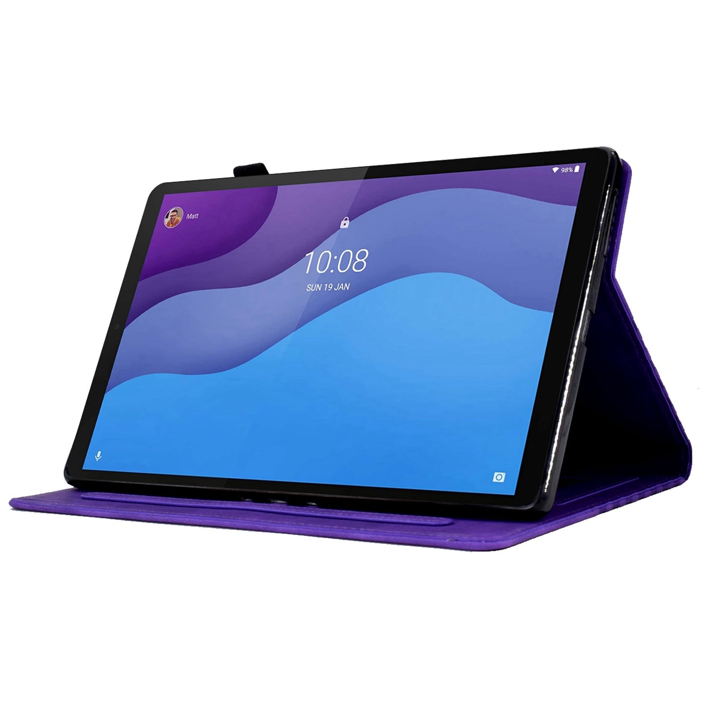 Anti-Fall Case for Lenovo Tab M10 HD Gen 2 (X306X) Pattern Imprinted Protective Folio Flip Cover Auto Wake / Sleep Tablet Leather Case with Card Slots / Stand