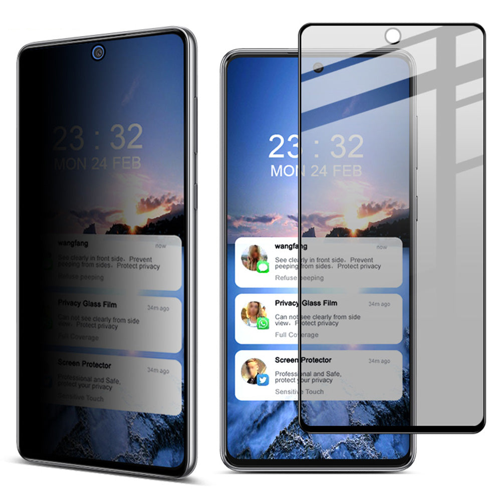 IMAK Screen Protector For Samsung Galaxy A73 5G / A72 5G / 4G Anti-spy Tempered Glass Anti-scratch Full Glue Full Covering Film