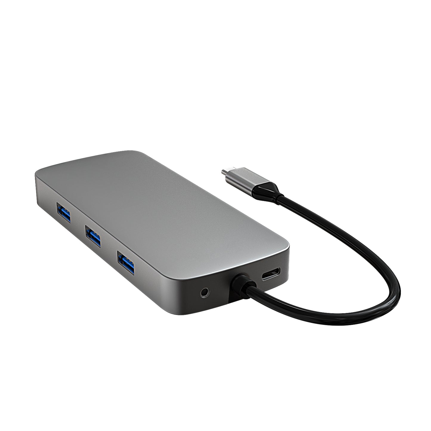 BL10V USB C Hub to HD 4K Video Output+USB 3.0+2xUSB 2.0+2 Memory Card Slots+RJ45+VGA+3.5mm Audio Port+PD Charging Port for Laptop Computer and Type-C Devices